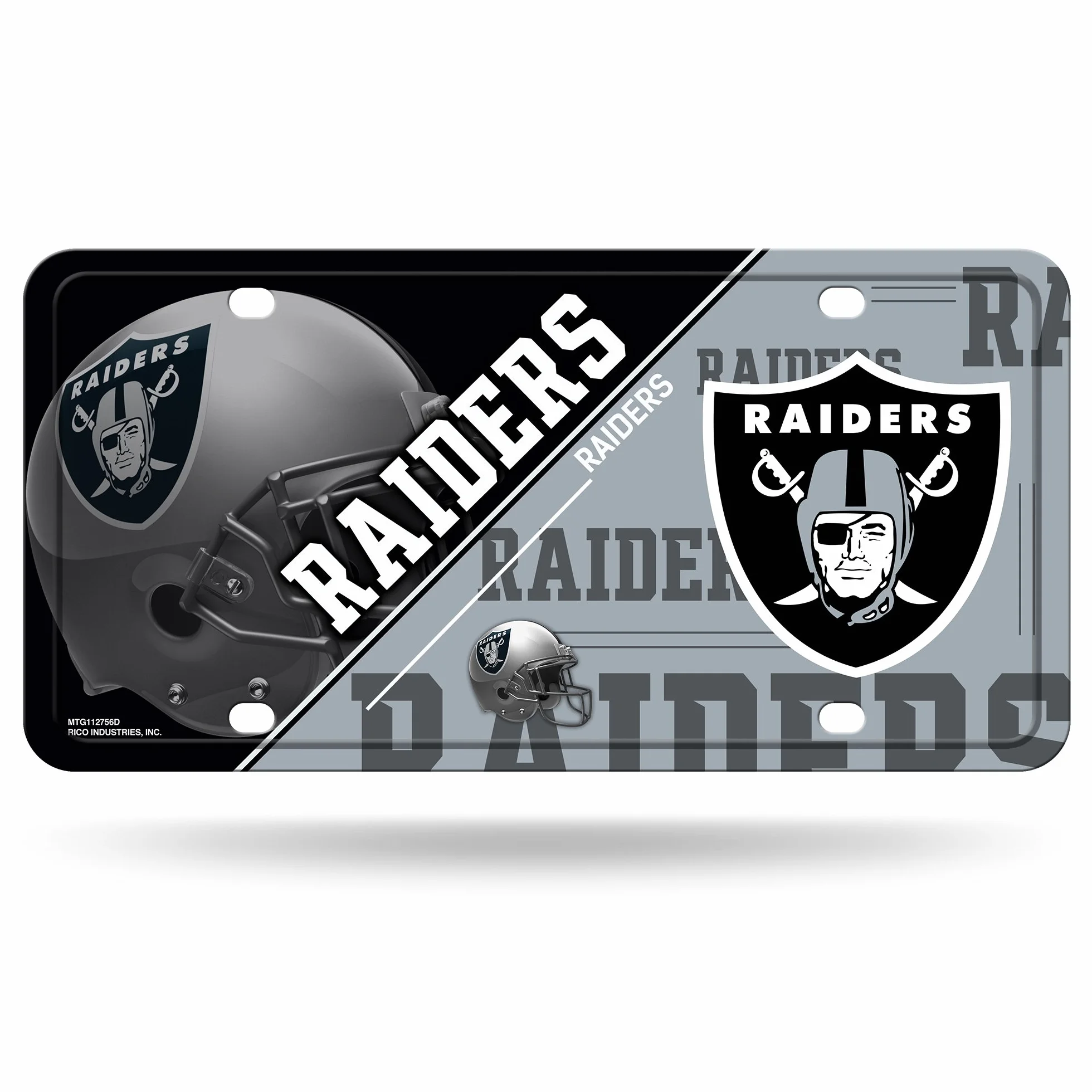 Rico Industries NFL Oakland Raiders Metal Plaque d'immatriculation, Team Couleur, Taille Unique