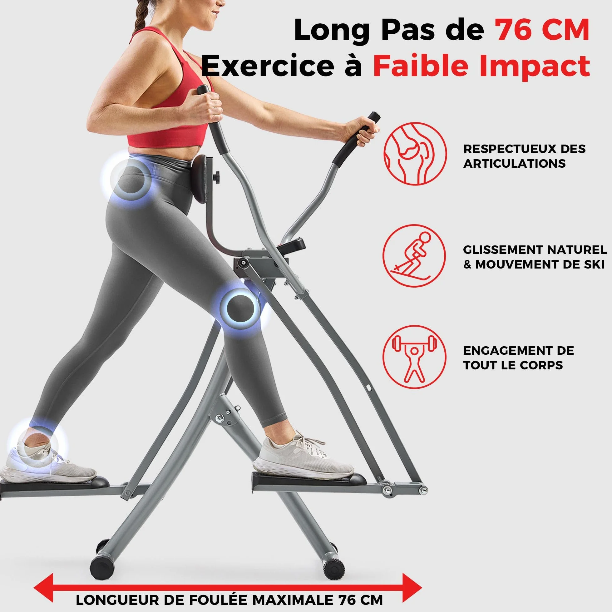 Sunny Health & Fitness Vélo Elliptique Vertical 2-en-1, Machine de Cardio à Faible Impact