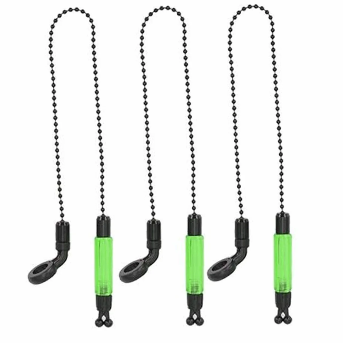 Indicateur de Morsure Chaînes de pêche à la Carpe Alarmes Bobines Cintres Alerter Tackle Vert 3PCS, Indicateur Morsure