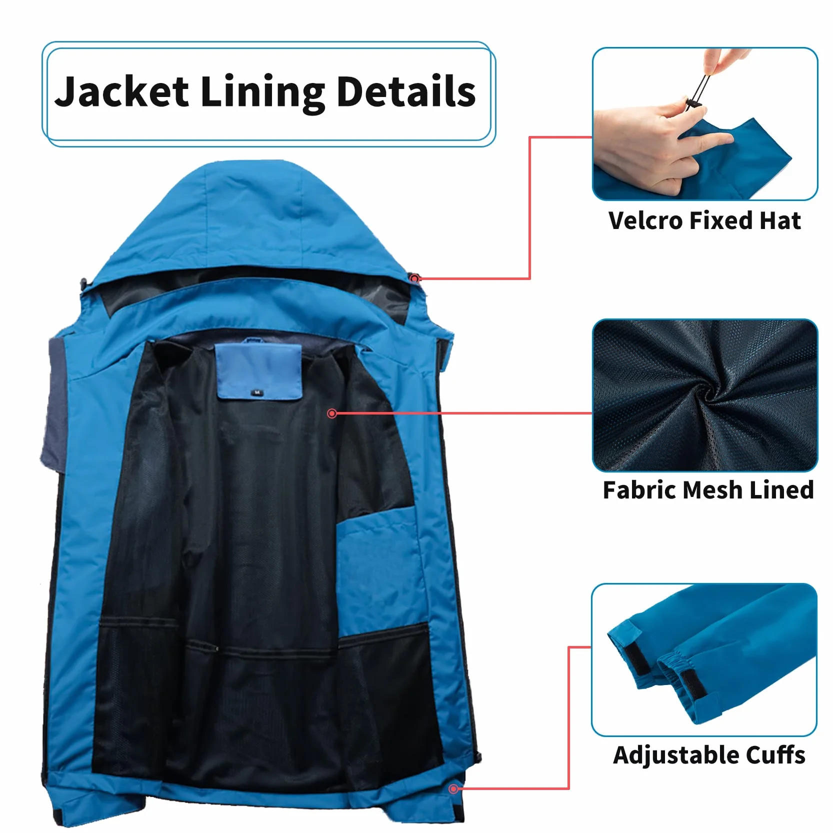 Veste imperméable coupe-vent homme capuche course randonnée cyclisme voyage M à 7XL
