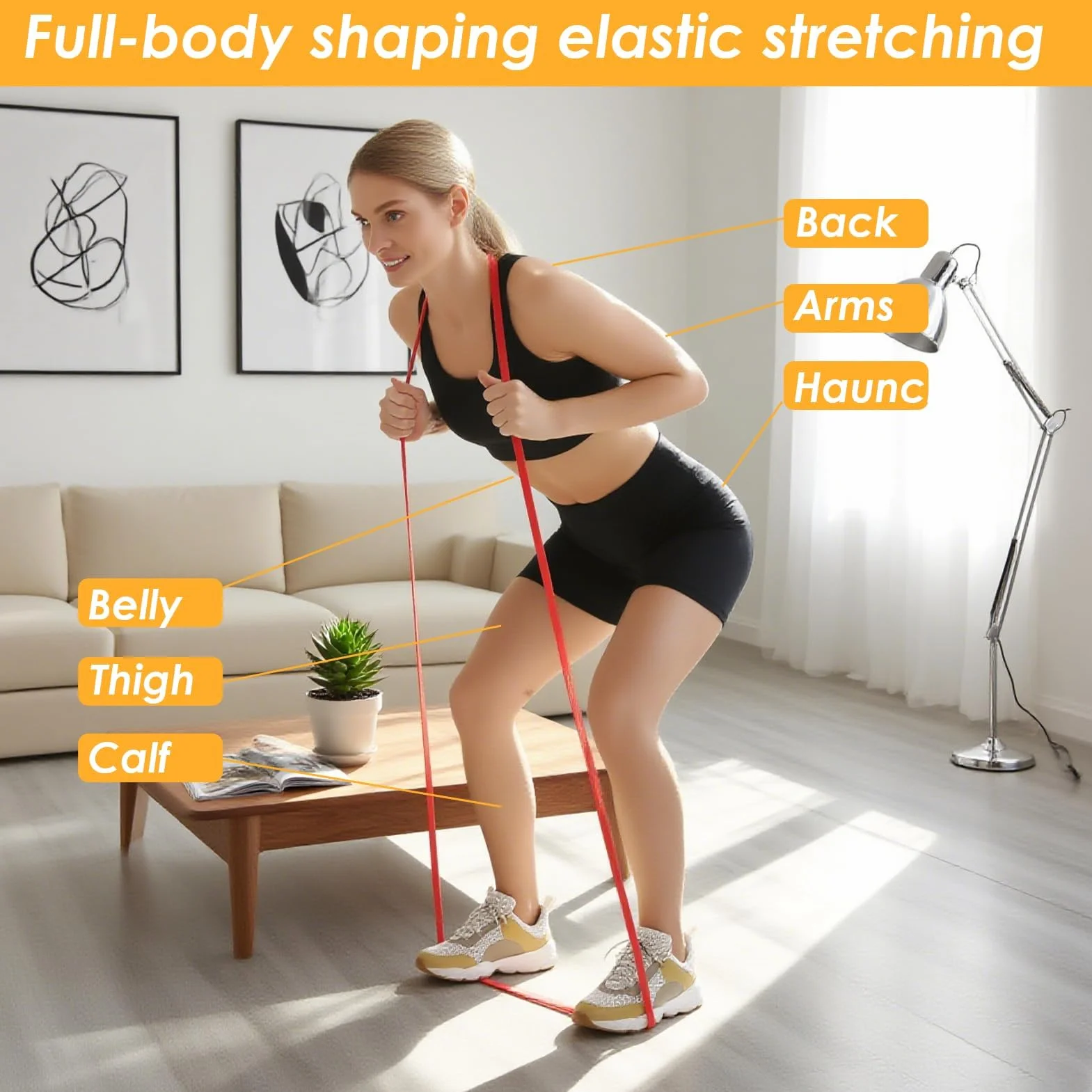 Ensemble d'Élastiques de Musculation 5-15lb & 15-35lb pour Pilates, Yoga, Stretching