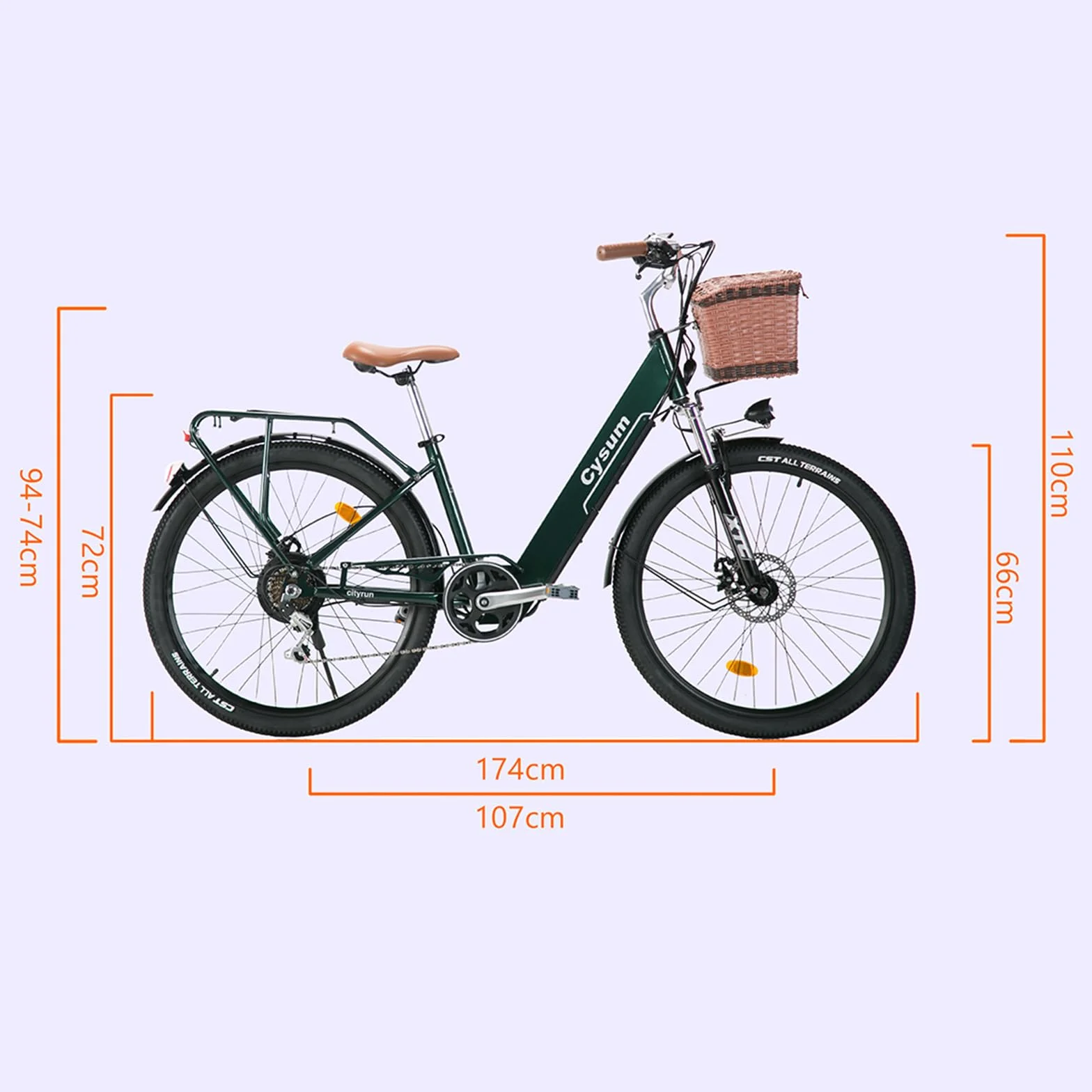 Vélo électrique Urbain Femme 26" 250W 7 Vitesses Batterie 36V 10Ah Frein à Disque