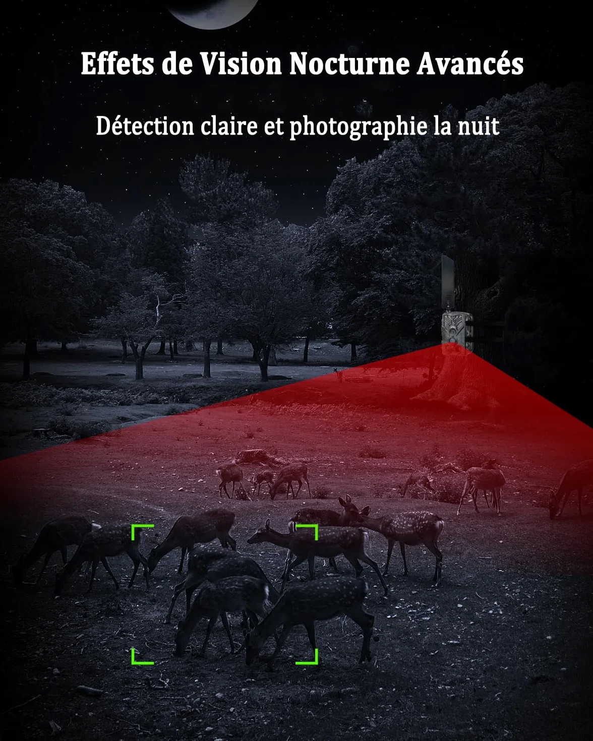 Camera de Chasse 4G APP, 4K 120MP Caméra Chasse avec Carte SIM, Envoi de Photos, Vidéo en Direct, Piege Photographique Nocturne Infrarouge