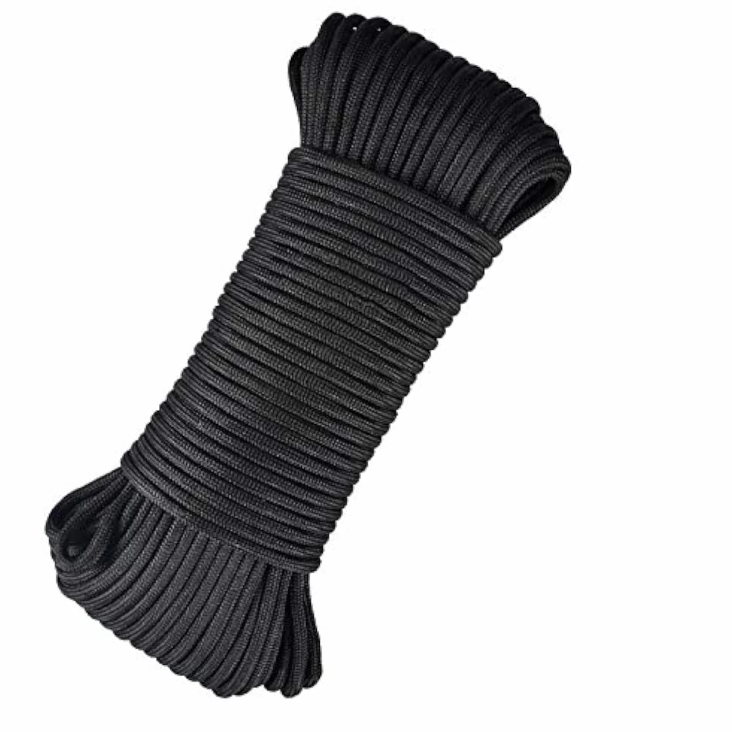 Paracorde 650 9 brins Corde de survie nylon 30,5 m Résistance rupture 281,2 kg Noir