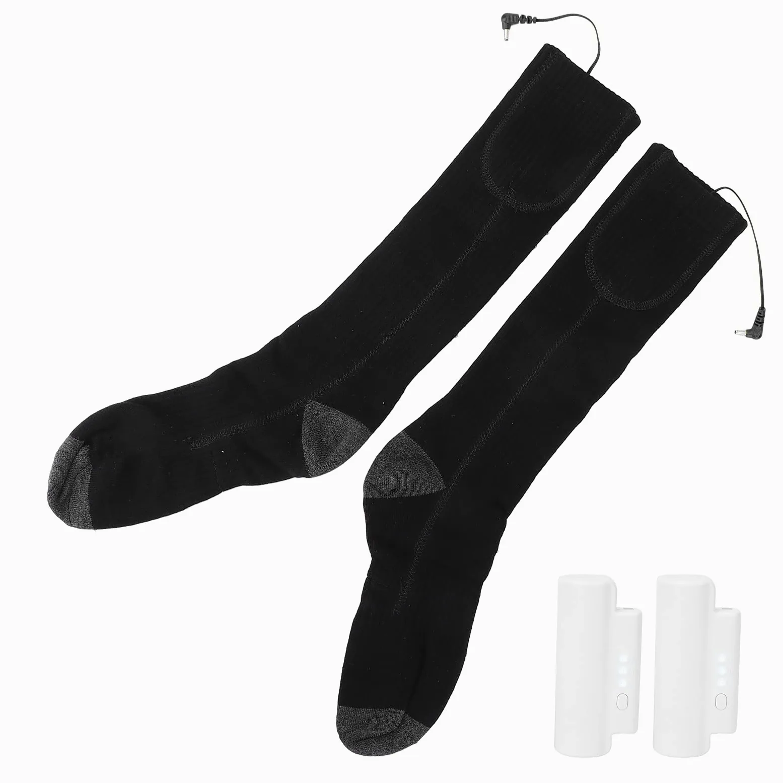 Chaussettes chauffantes électriques, Chaussettes Thermiques à Batterie Rechargeable avec 3 Niveaux de Chaleur, Chaussettes chauffantes en Coton Doux pour Hommes et Femmes,