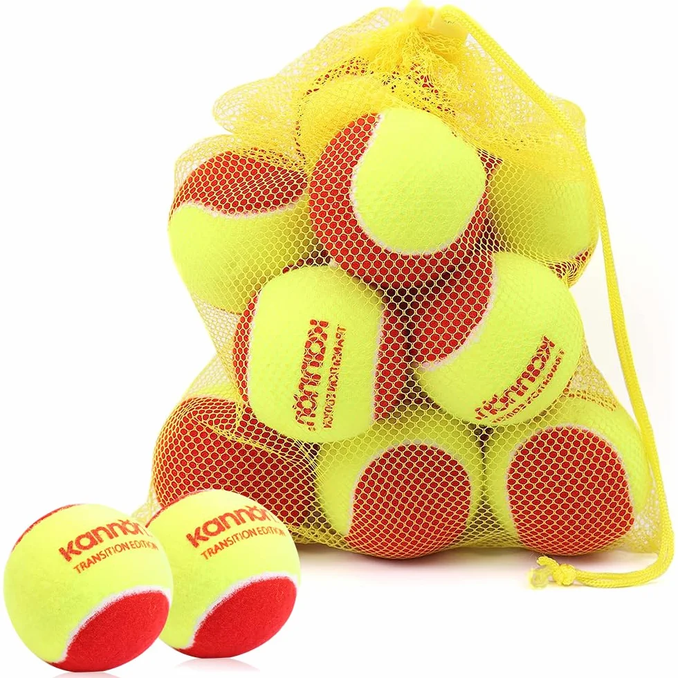 Balles de Tennis Stage 3, 12 Pièces, Rouge, Décompression 75%, avec Sac de Transport