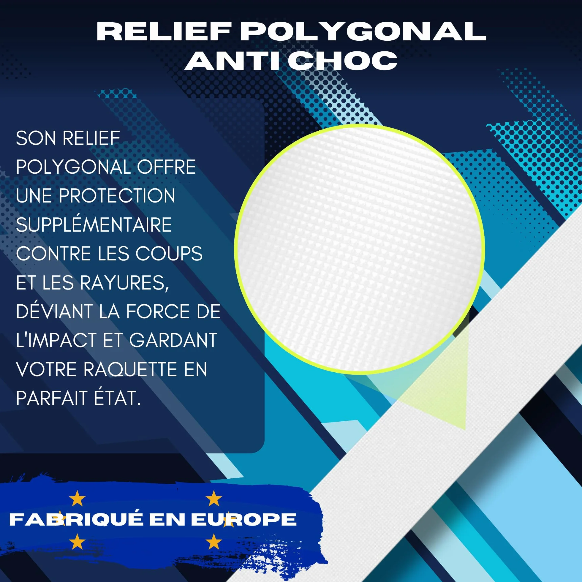 Raquette de Padel Protection Transparent Rugueux - Accessoire Multi-granulés en Silicone