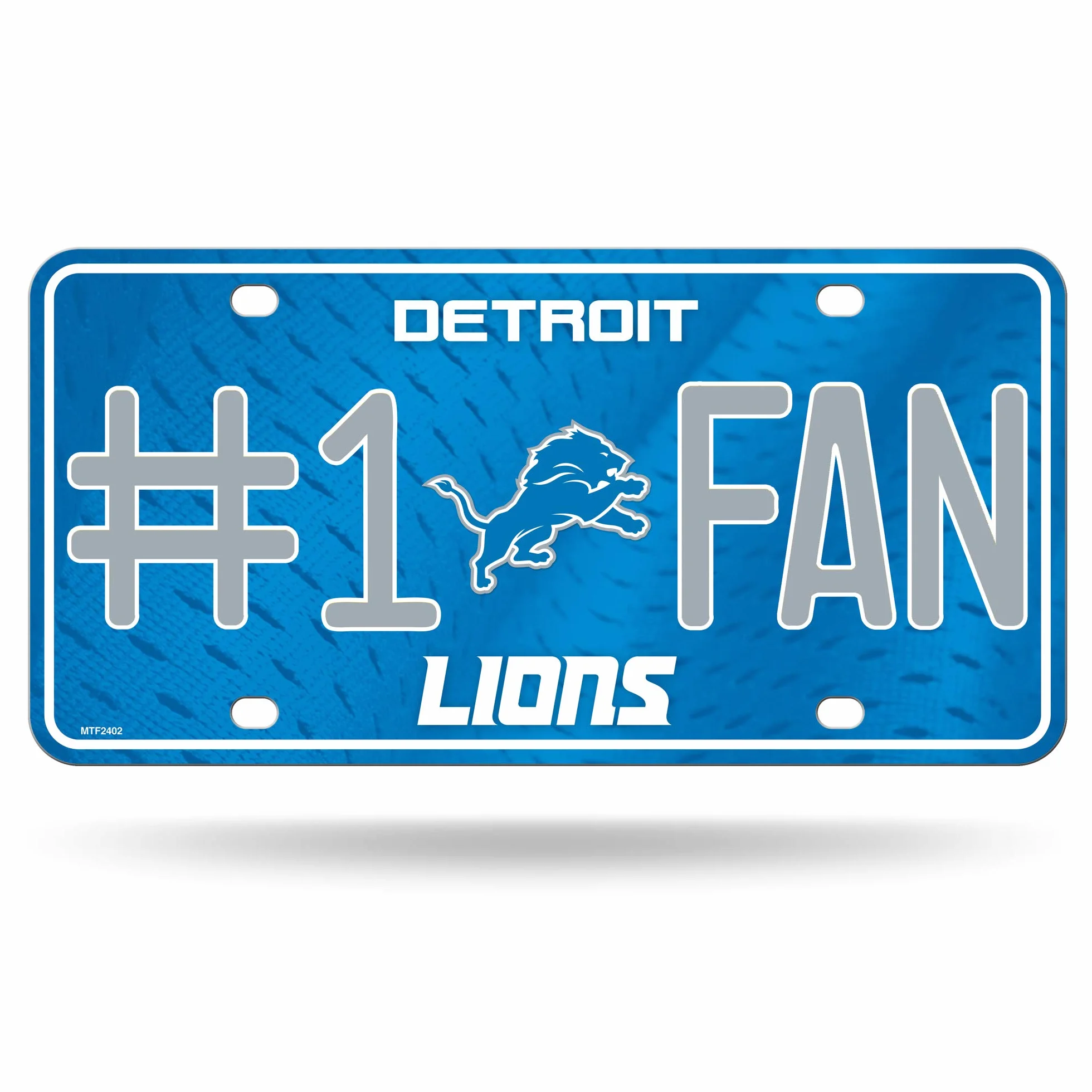 Rico Industries NFL Detroit Lions #1 Fan Metal License Plate Tag