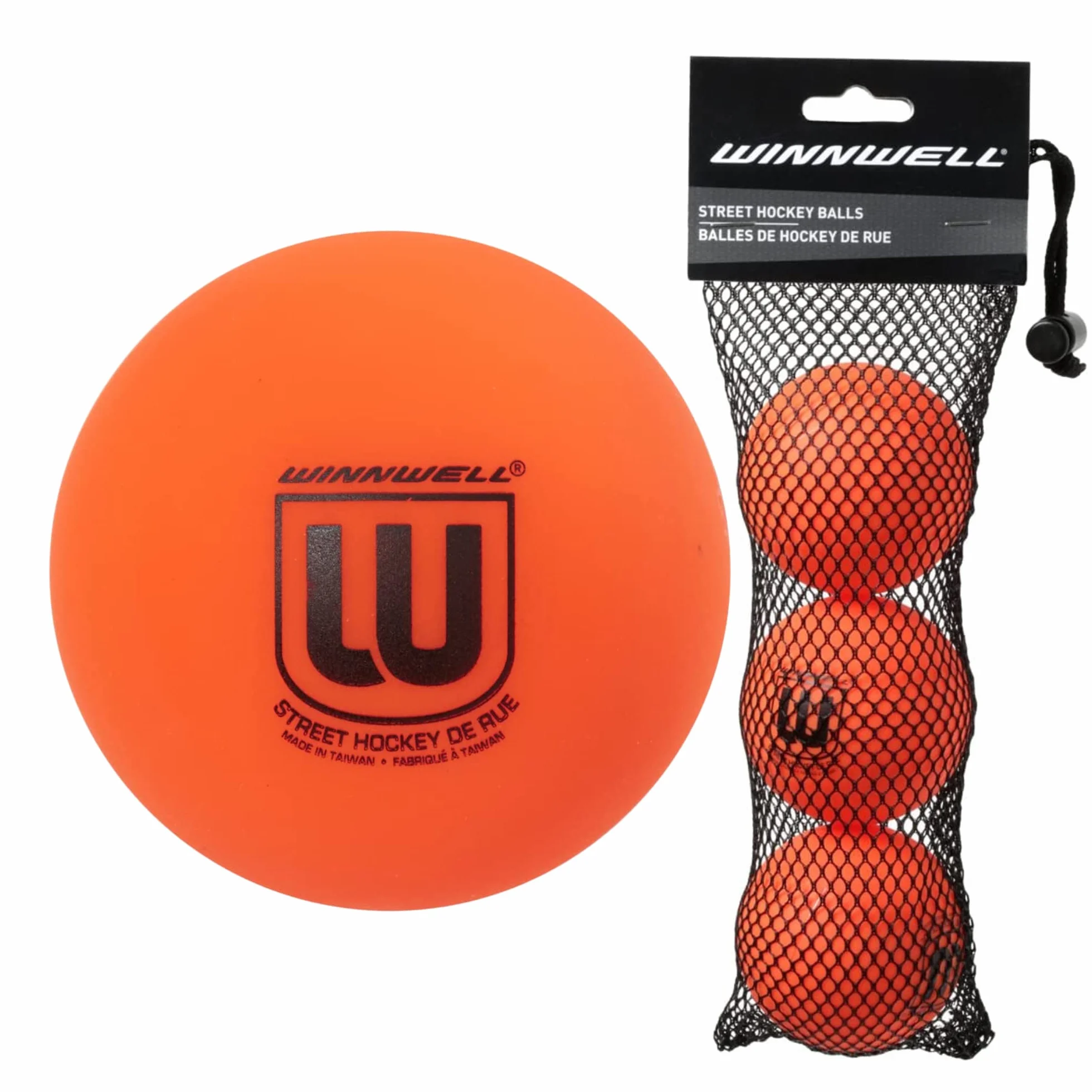 Winnwell Balles de hockey de rue 65 mm 50 g avec sac de rangement