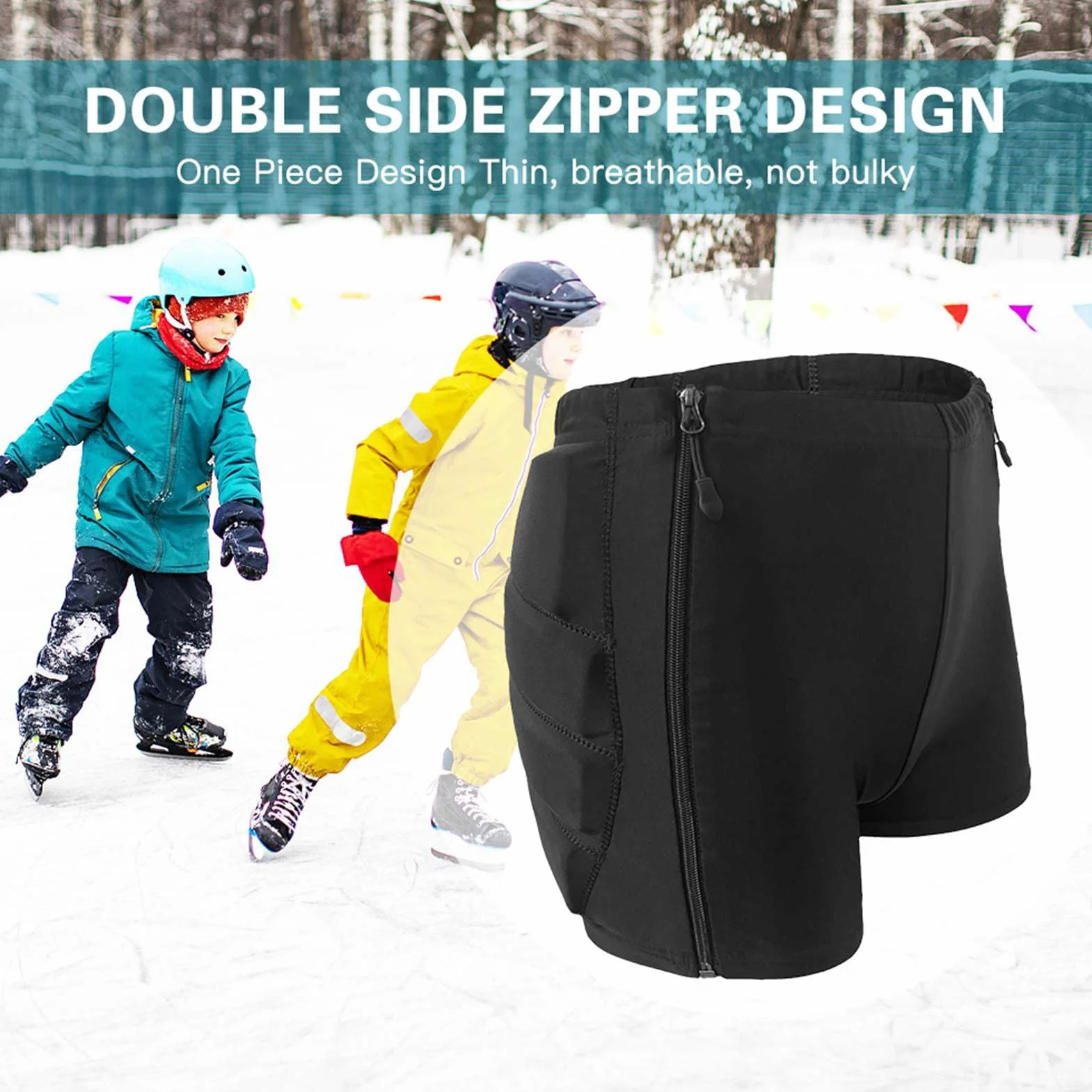 Coussinet de Fesses de Patinage Rembourrage épais Short Protection Hanches Enfants