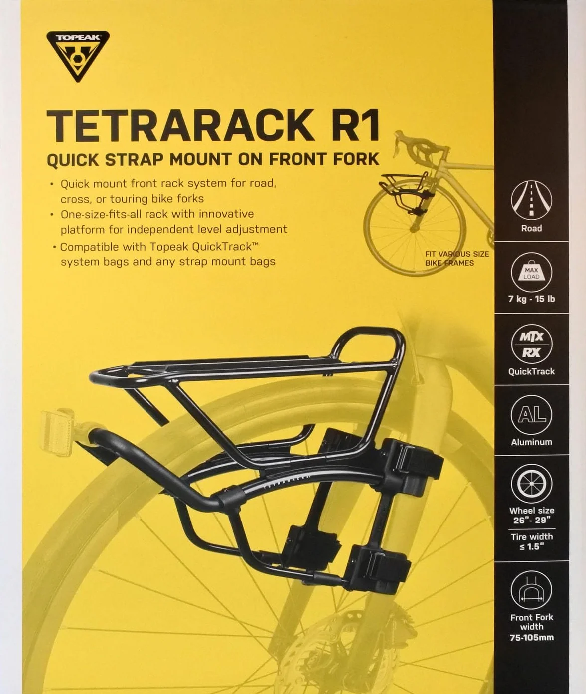 Topeak TA2409R1 Porte Bagage Adulte Unisexe, Black, Taille Unique