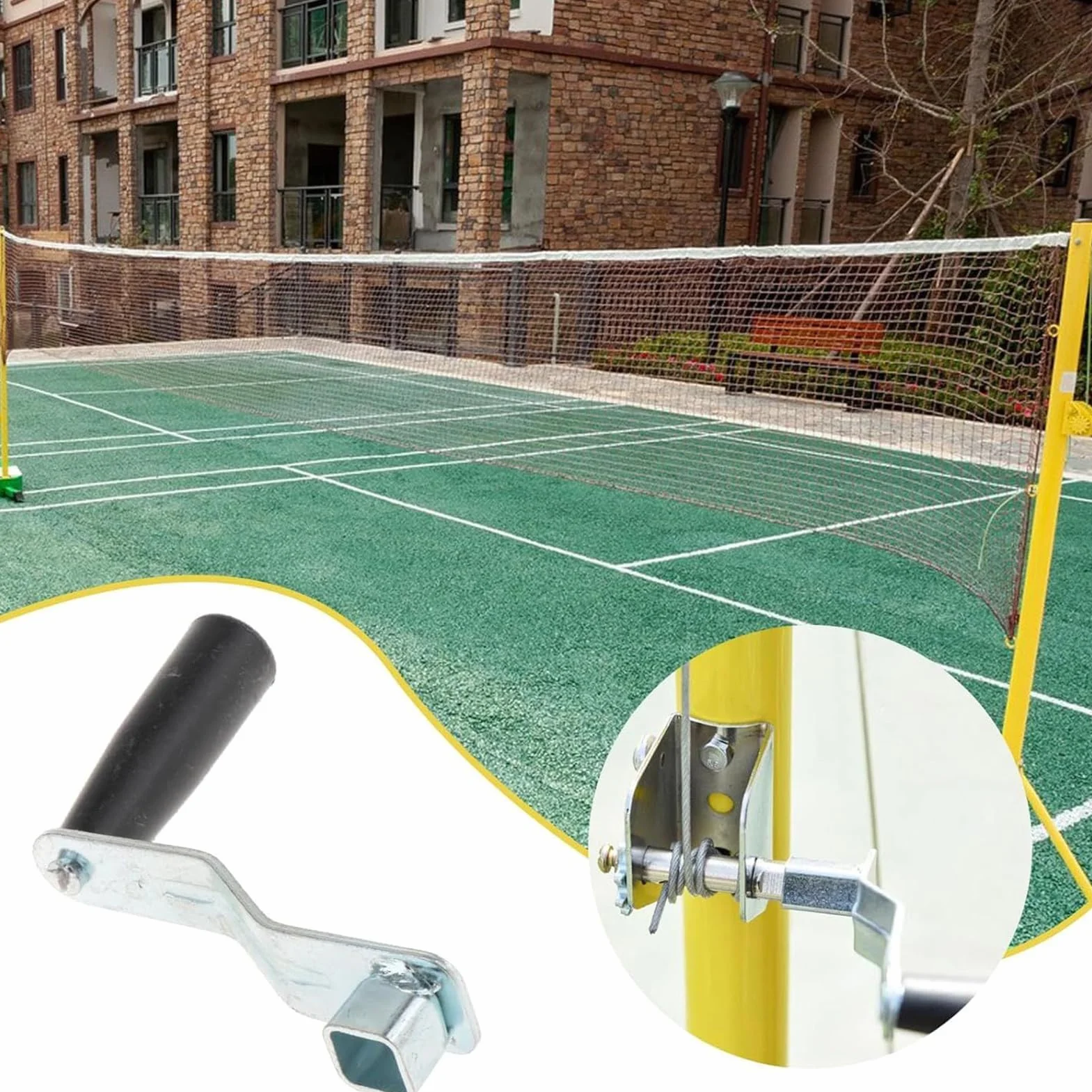 Tendeur de manivelle pour filet de tennis, volley-ball, badminton, équipement de terrain de sport