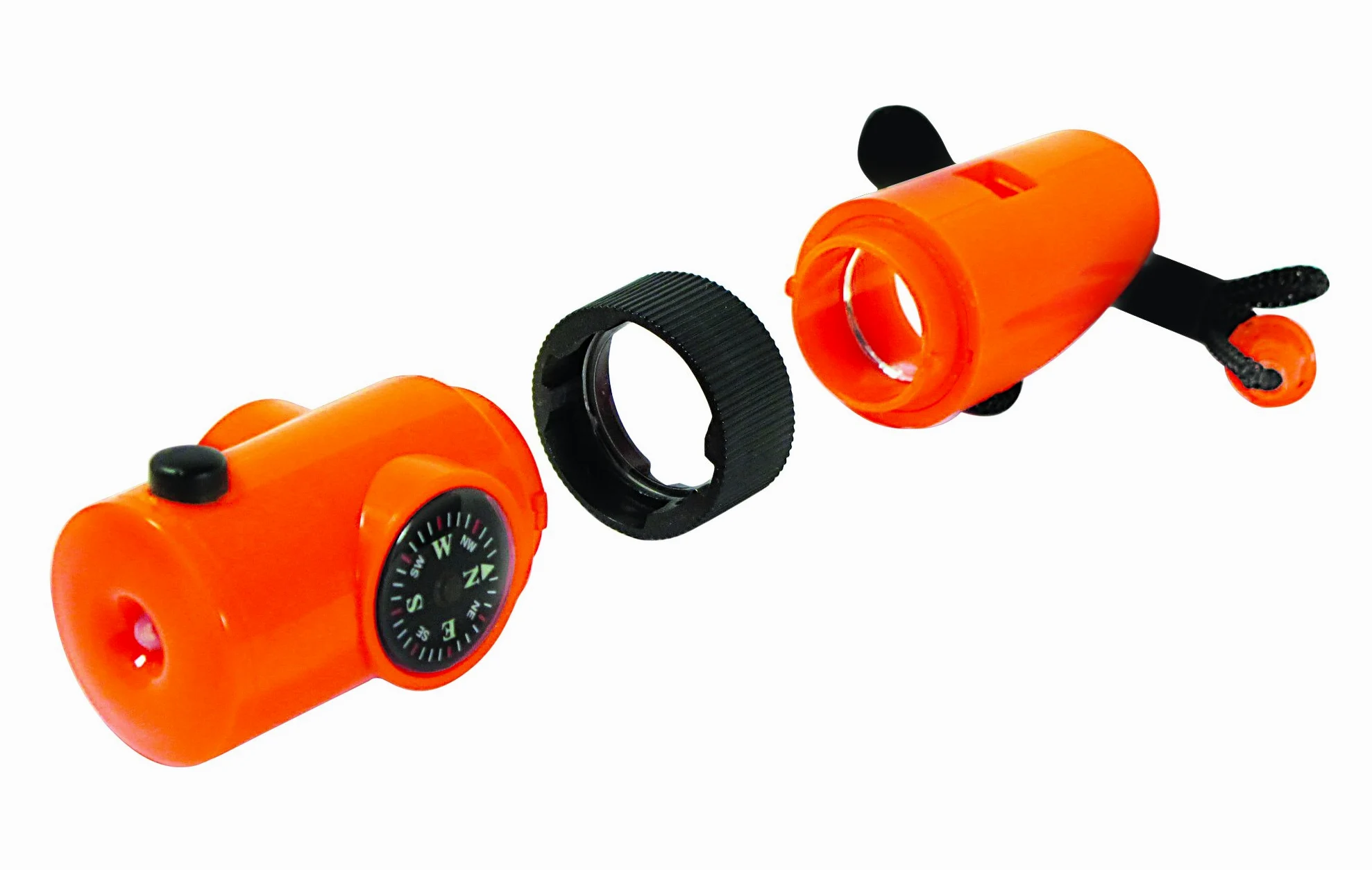SE CCH7-1OR Lot de 12 sifflets de survie 7 en 1 Orange Taille S