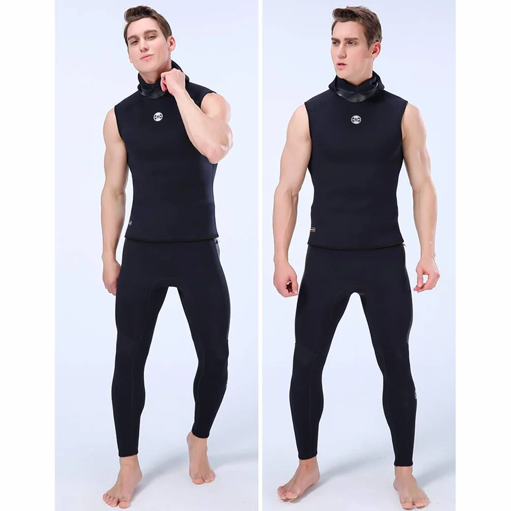 Gilet de plongée homme néoprène 3 mm sans manches capuche pour plongée surf natation voile