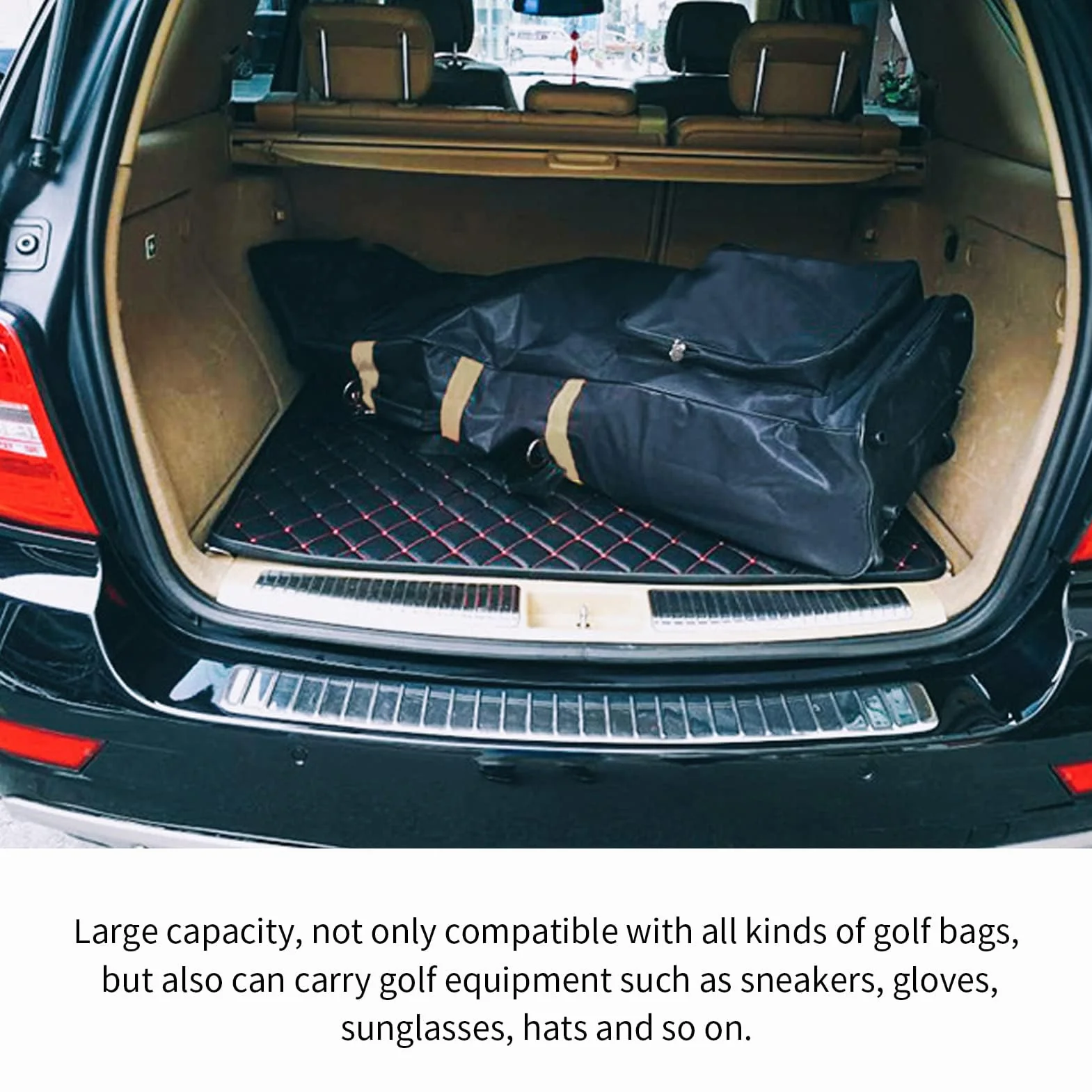 Sac de Voyage de Golf Pliable 600D avec Roues Étui de Club Or