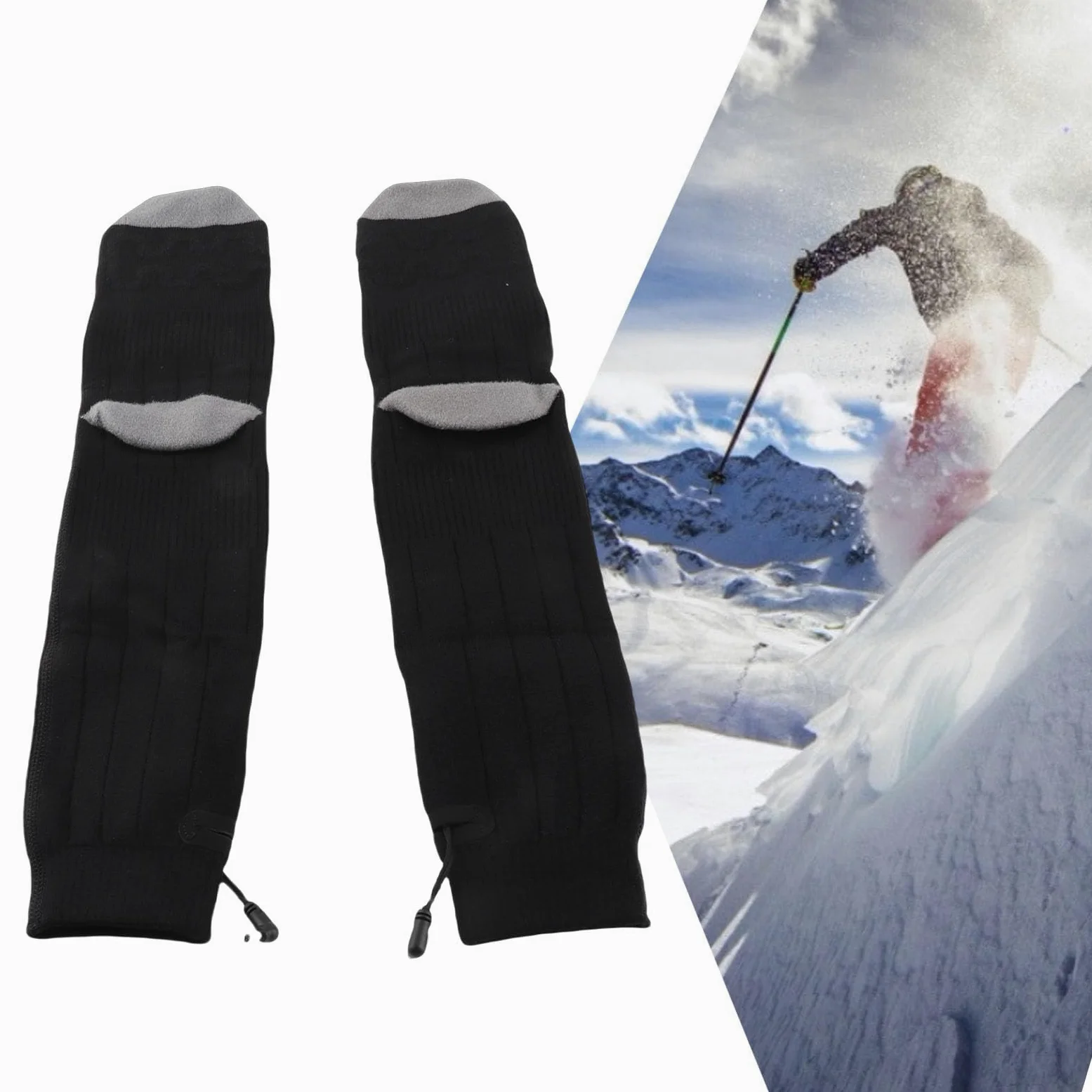 KIMISS Chaussettes Chauffantes électriques Rechargeables pour Hommes et Femmes – Chauffe-Pieds Double Face Lavables par USB avec Contrôle de la Température, Idéaux pour Les Activités Hivernales