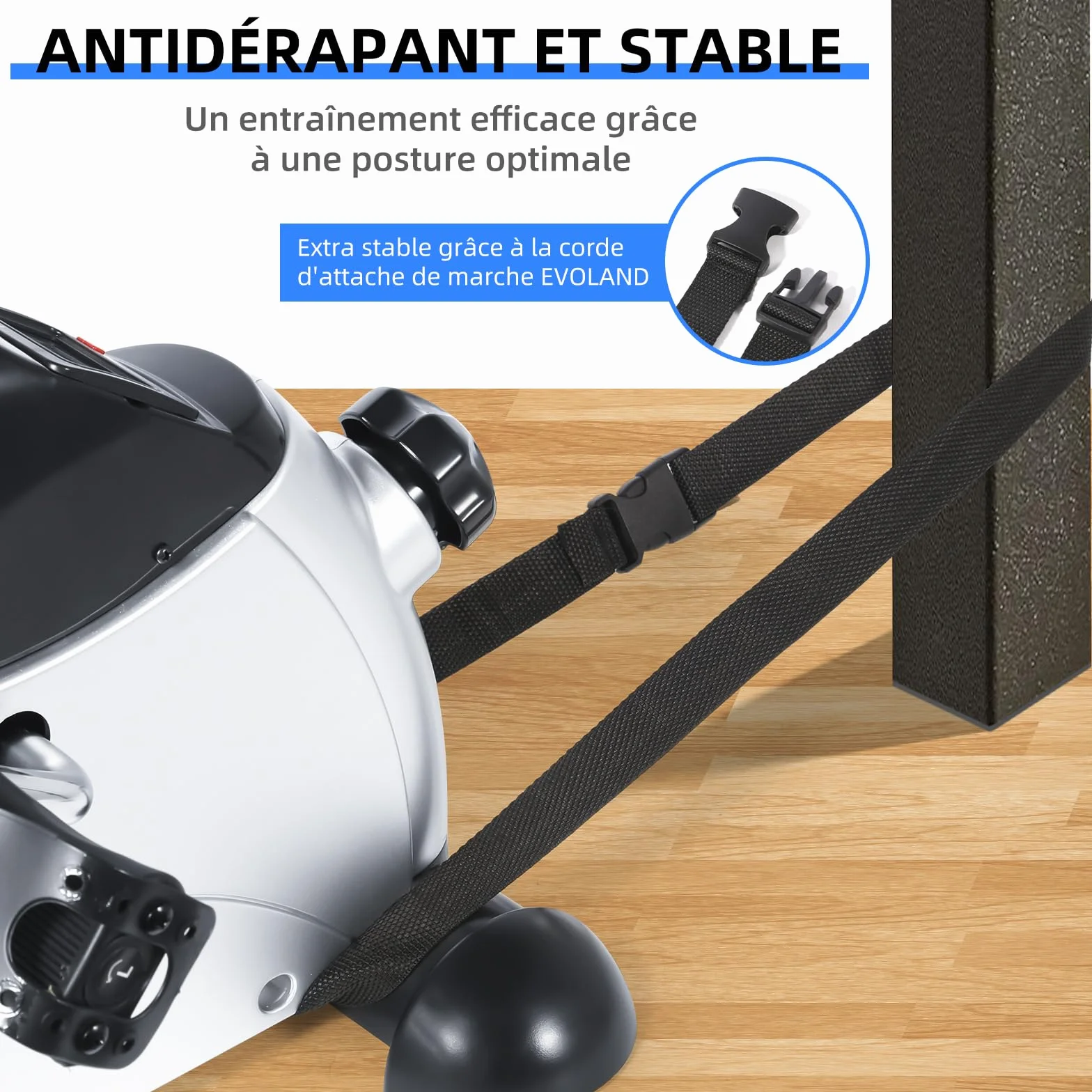 Mini Vélo d'Appartement Pédalier Réglable avec Écran LCD pour Jambes et Bras