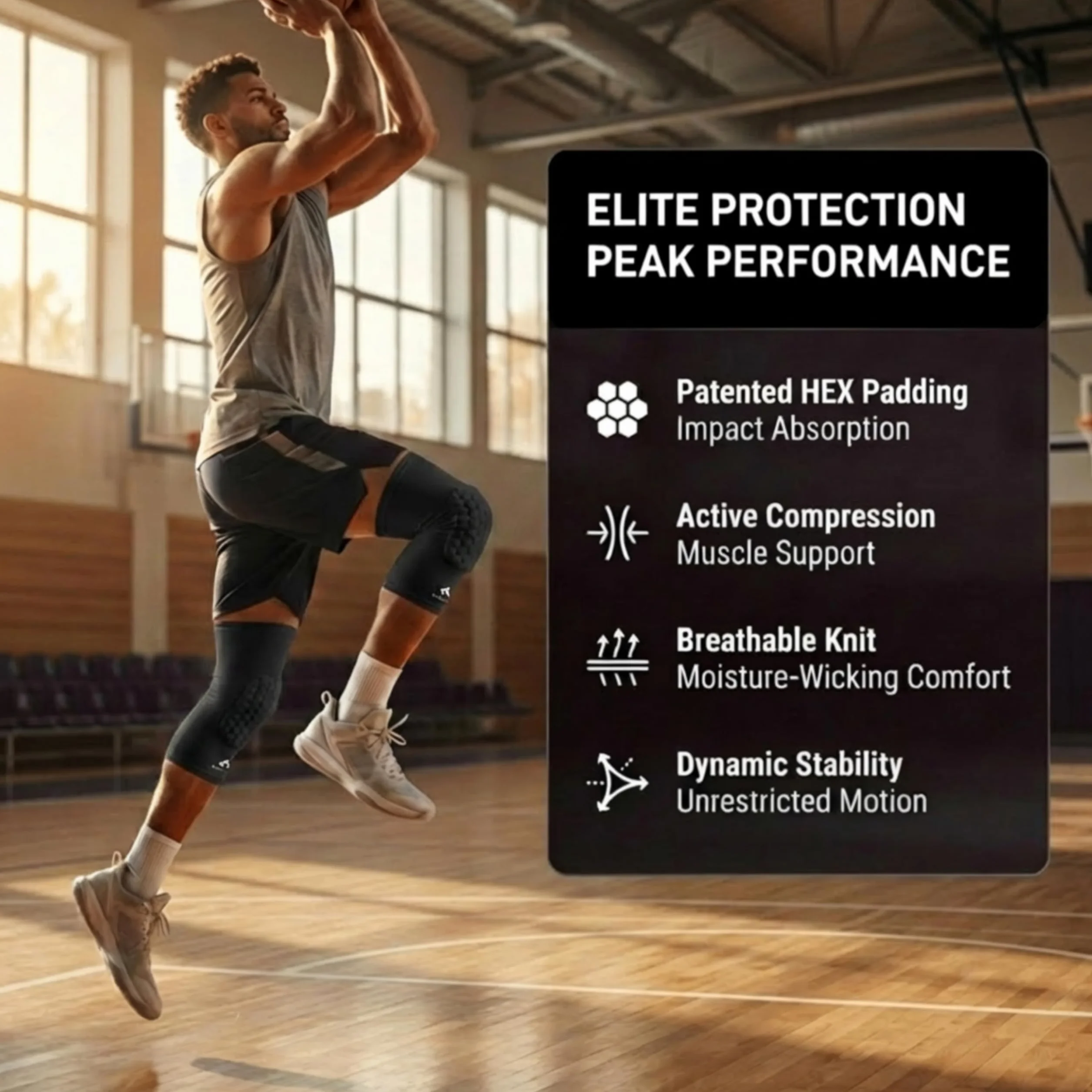 McDavid 6446 Molletière avec protection Hex Mixte