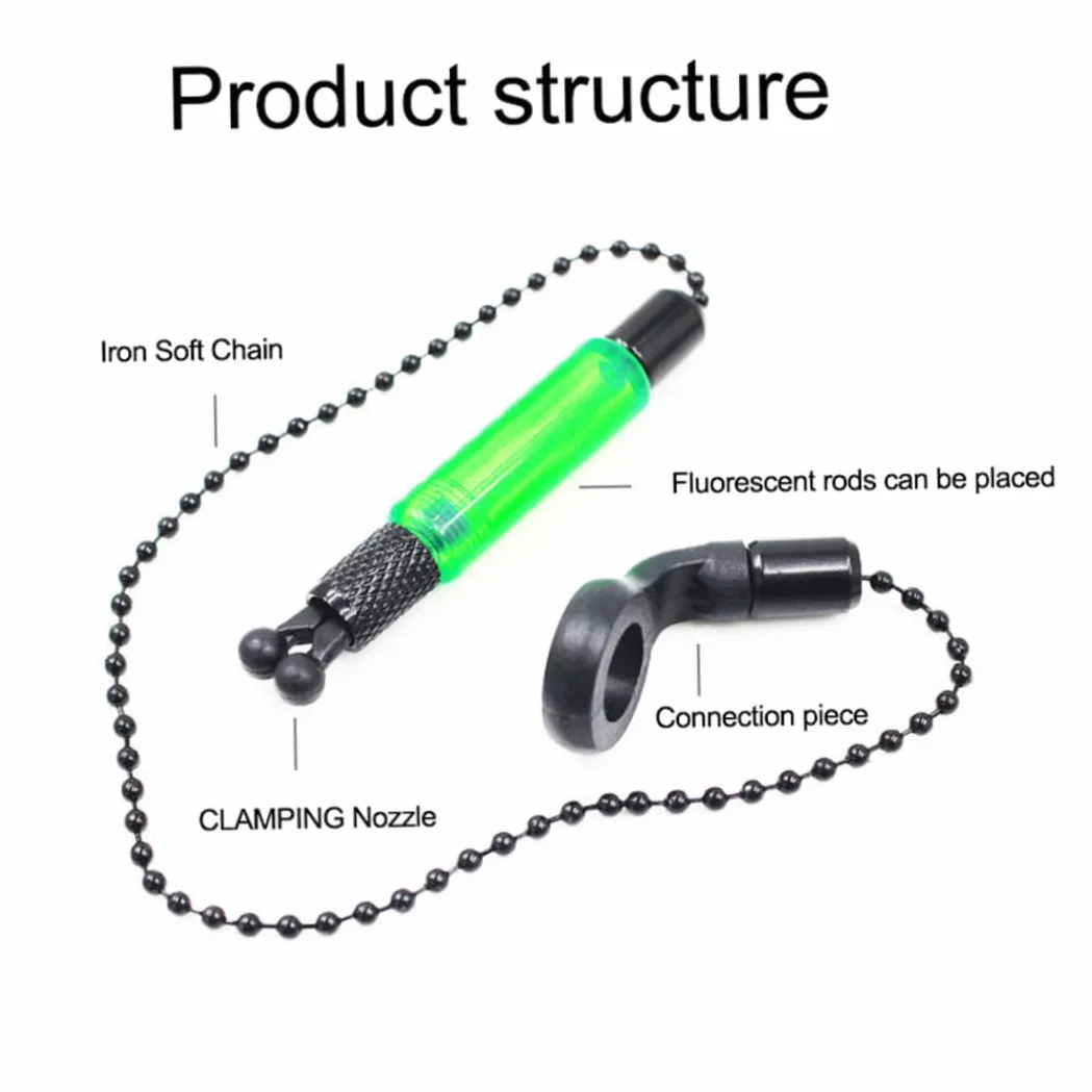 Indicateur de Morsure Chaînes de pêche à la Carpe Alarmes Bobines Cintres Alerter Tackle Vert 3PCS, Indicateur Morsure