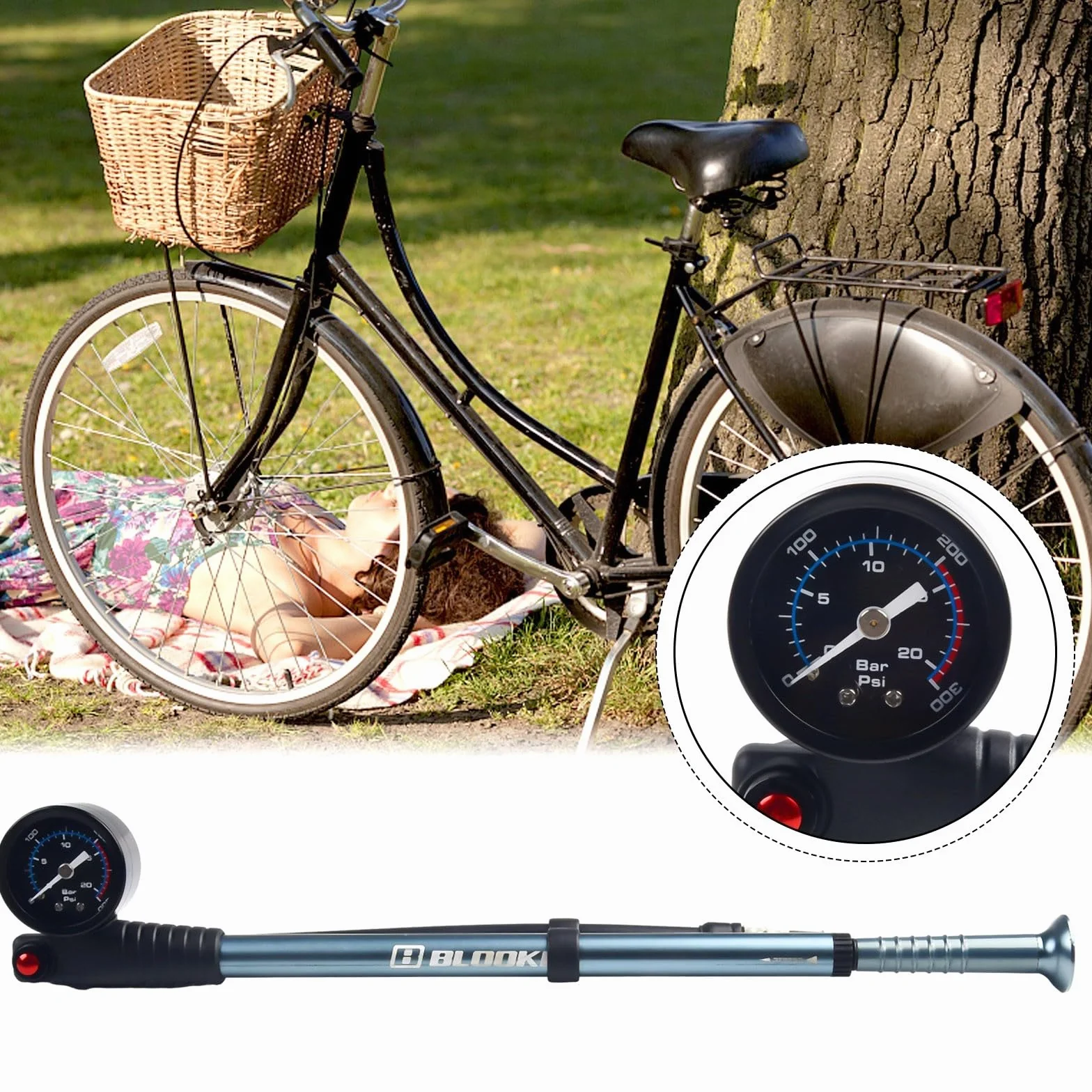 Pompe de suspension vélo haute pression 300 PSI VTT fourche air amortisseur