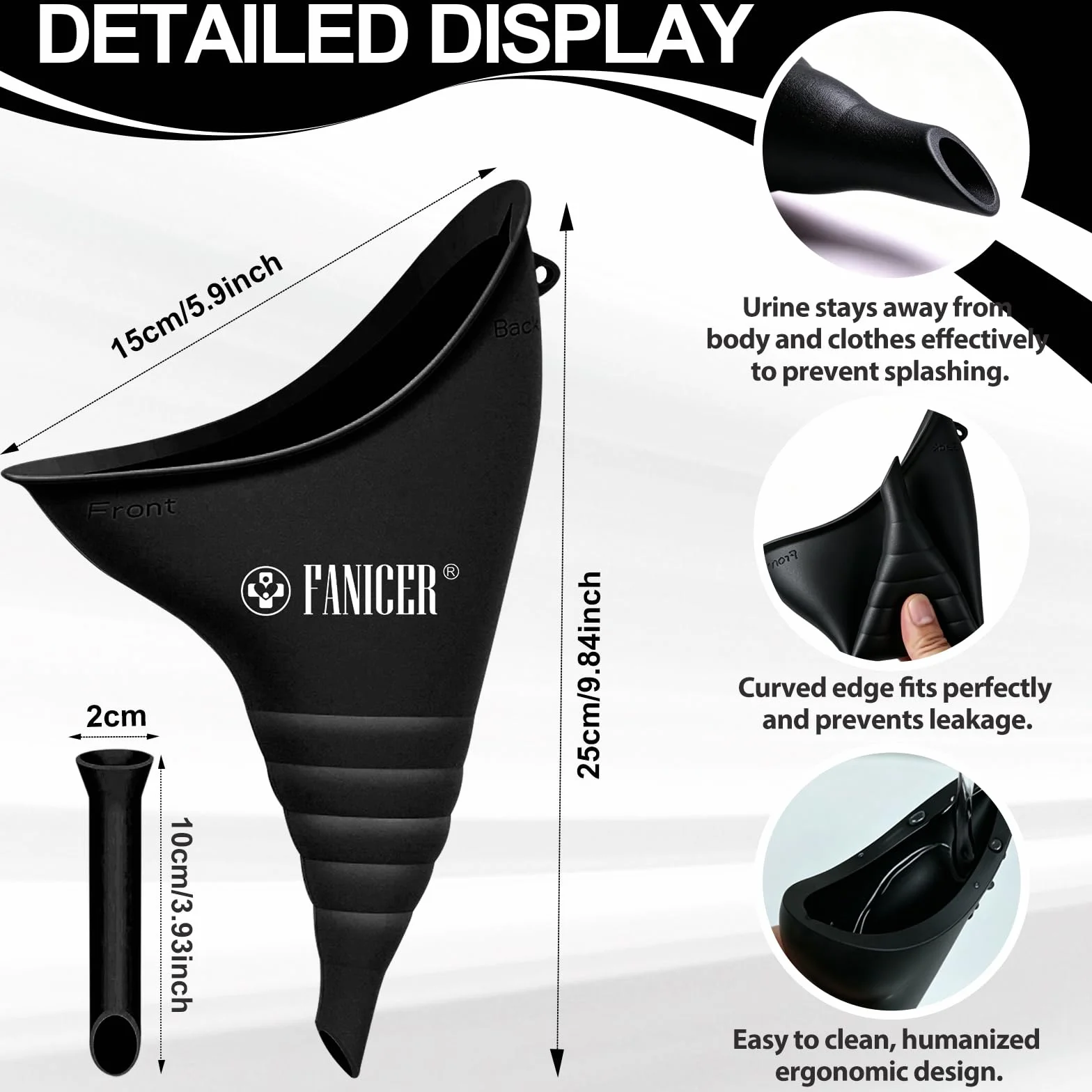 Urinoir Femme Réutilisable en Silicone Pliable avec Tube d'Extension pour Camping Randonnée
