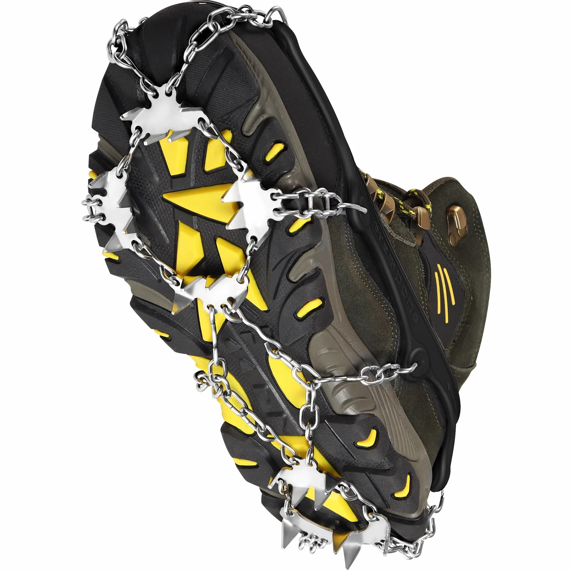 Crampons Antidérapent 24 Dents Acier Inoxydable pour Alpinisme Randonnée Escalade sur Neige Glace