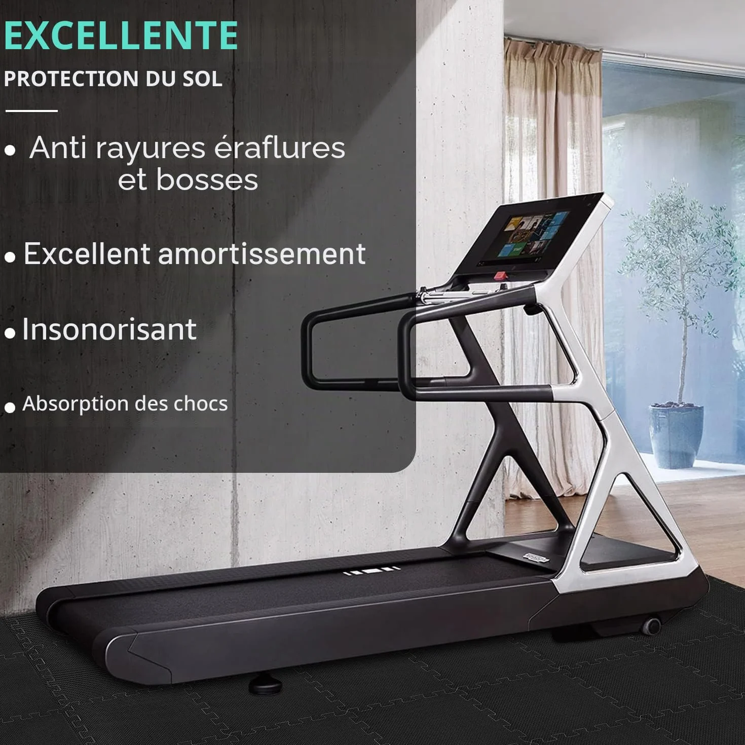 Tapis de sol Fitness EVA antidérapant 31x31cm 24 Tapis Noir