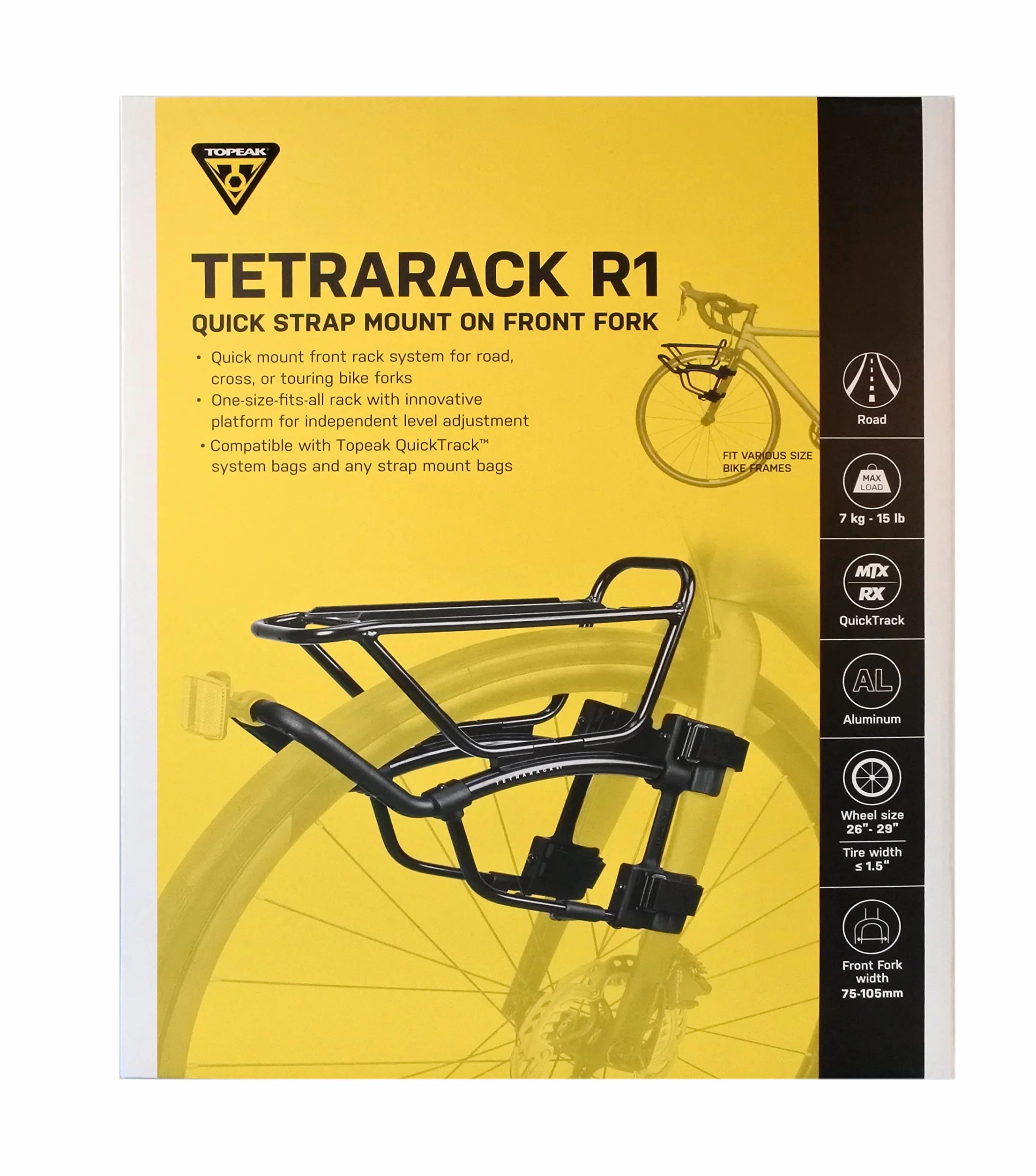 Topeak TA2409R1 Porte Bagage Adulte Unisexe, Black, Taille Unique