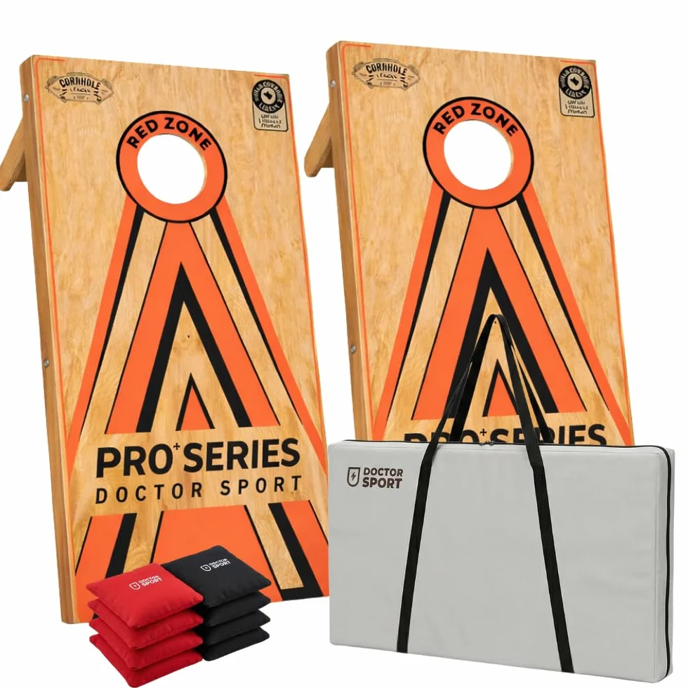 Dr Sport Cornhole Pro+ Kit 120×60 cm Bois 8 sacs à billes sac de transport