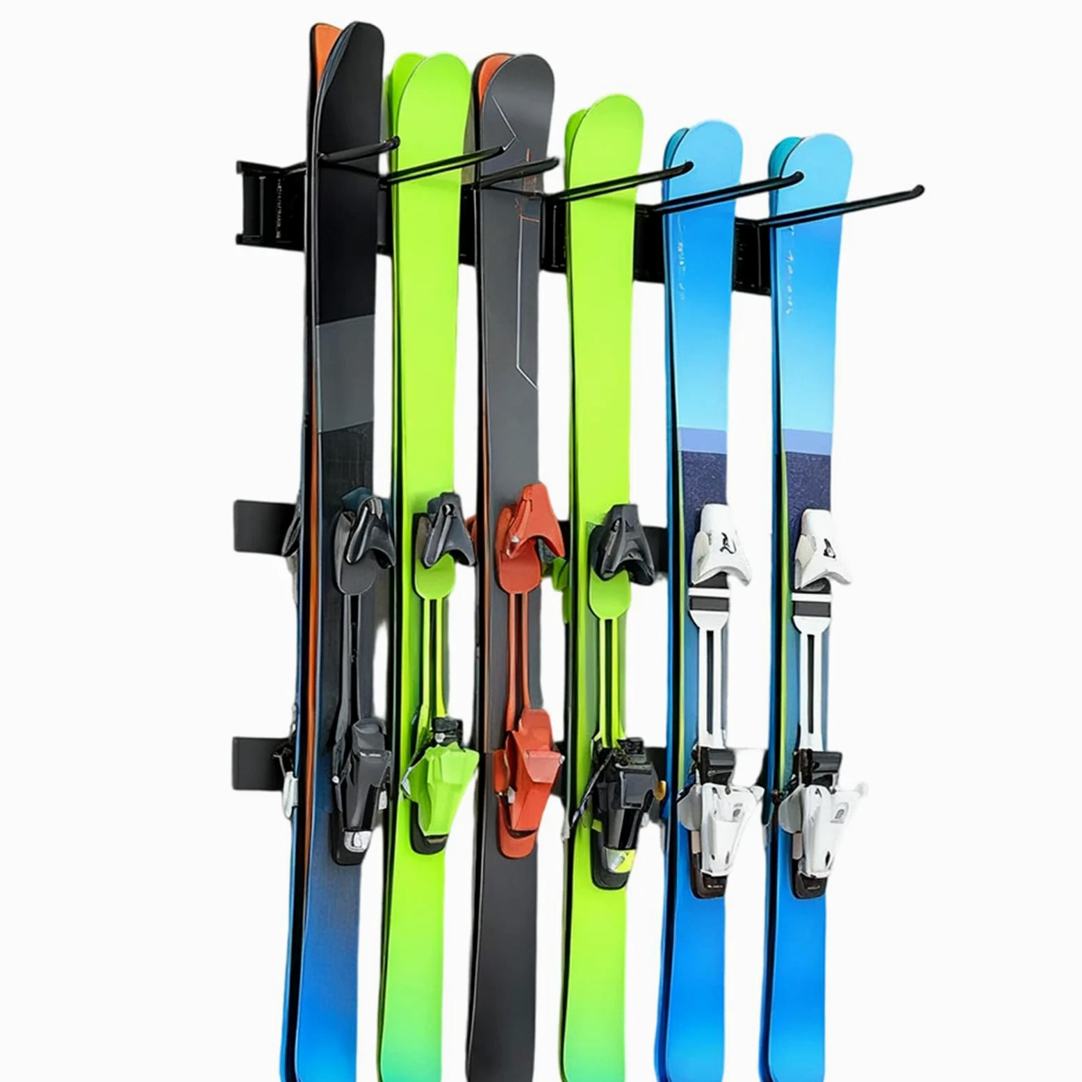 Support mural pour skis de garage - Avec 6 crochets, robuste et | antidérapant, support de snowboard - Pour équipement d'hiver, accessoires de sport, maison, cave, abri de jardin