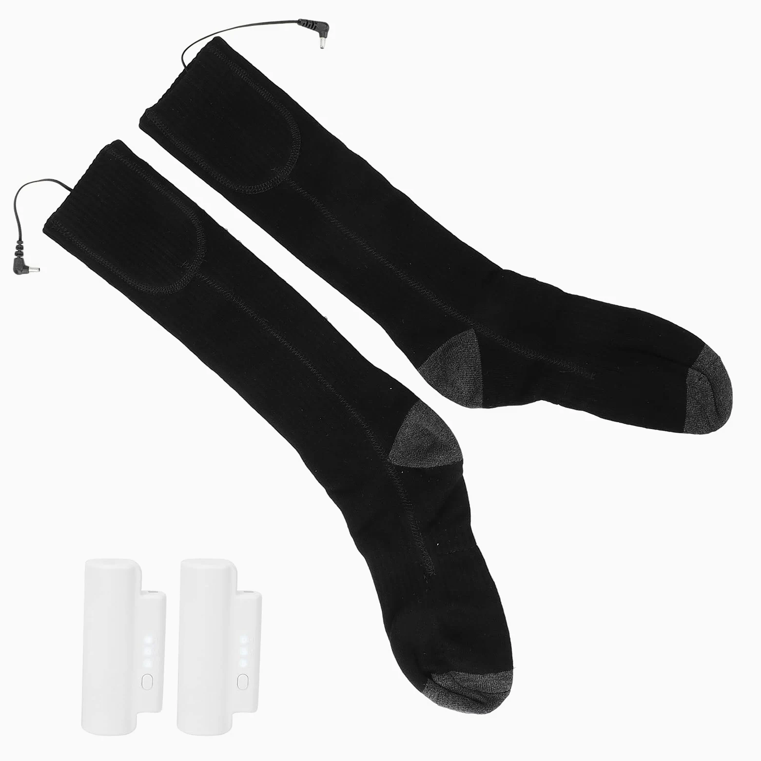 Chaussettes chauffantes électriques, Chaussettes Thermiques à Batterie Rechargeable avec 3 Niveaux de Chaleur, Chaussettes chauffantes en Coton Doux pour Hommes et Femmes,