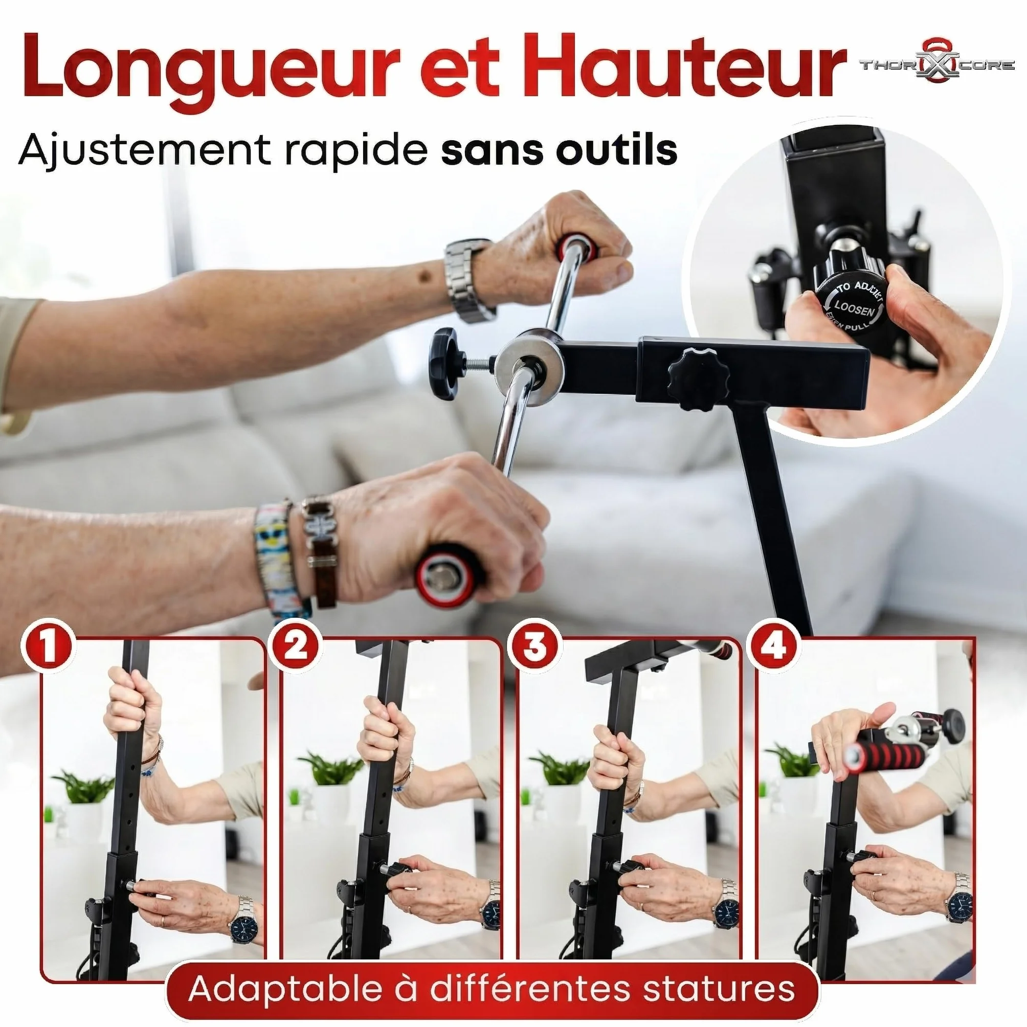 Mini vélo Appartement 2 en 1 Bras et Jambes avec Résistance Réglable – Pédalier Bureau pour Exercice Maison