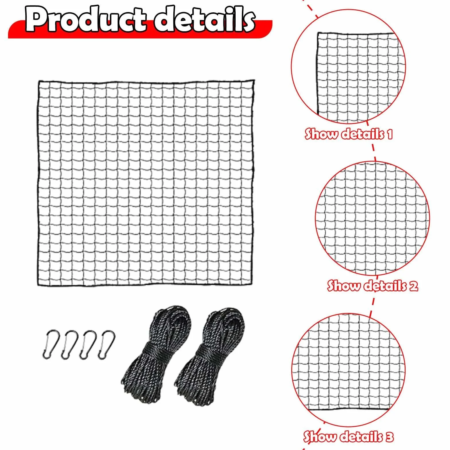 Filet de Protection pour Baseball, Softball, Sport, Hockey torsadé noué, pour Jardin pelouse extérieur