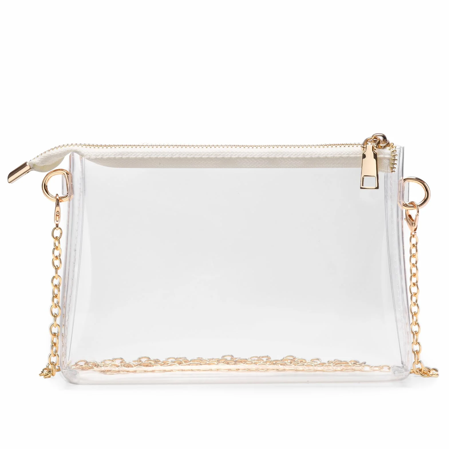 Sac à main transparent pour femme BS-VOG – Petit sac à bandoulière approuvé par les stades avec fermeture éclair