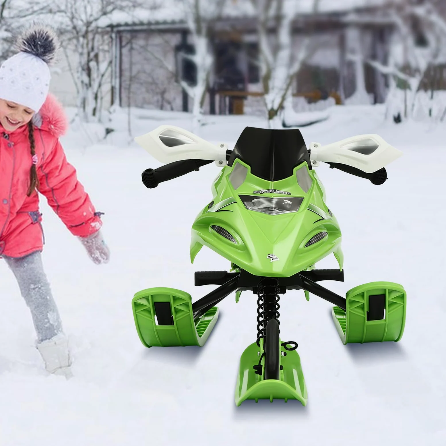 Luge de direction, bob, luge de ski pour adulte avec freins à pied, luge directionnelle, luge de ski pour adolescents, luge à neige, luge de course Snowracer, pour le ski