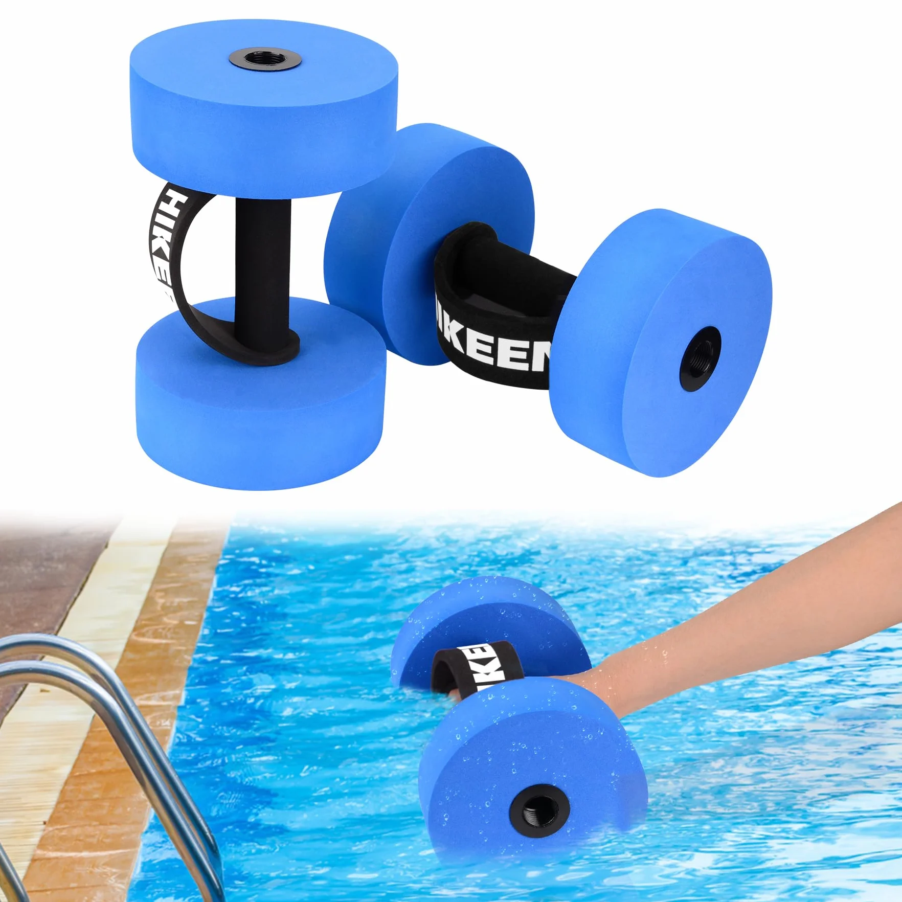 BOOSTEADY Accessoires d'Haltères d'exercice Aquatique, Haltère de Poids de Piscine en Mousse EVA, Accessoires d'Haltères pour Haltères d'eau