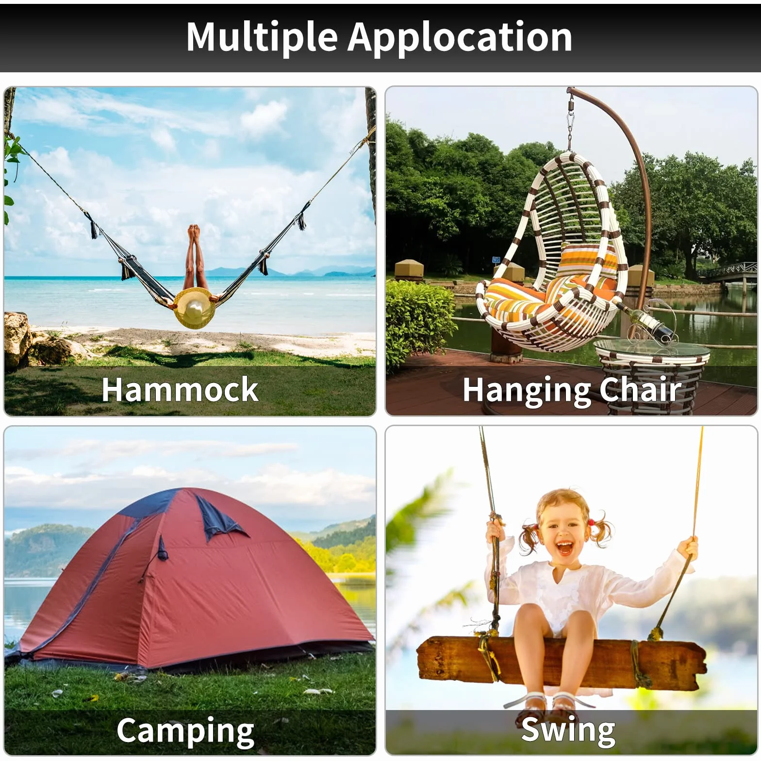 Lusofie 8 Pièces Mousqueton Clip à Ressort en Acier Inoxydable pour Randonnée Alpinisme Camping Pêche