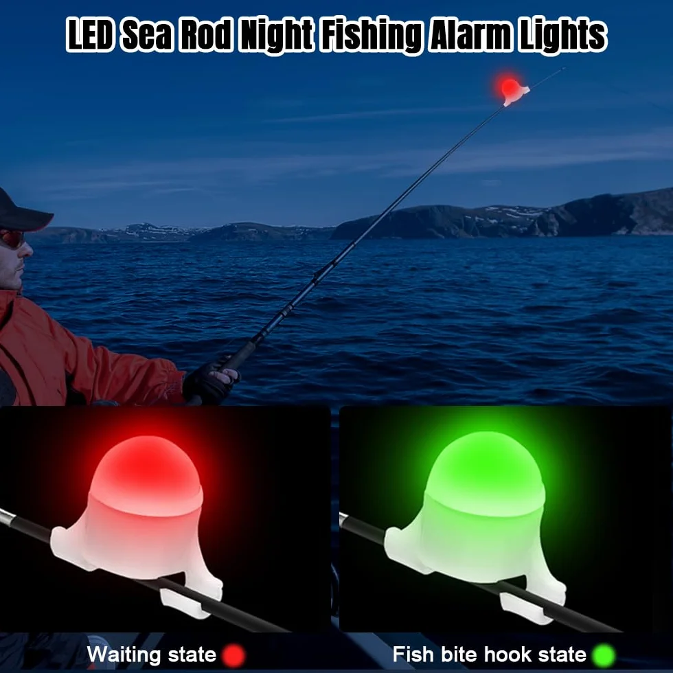mizikuu 6PCS Détecteur De Touche Électronique De Pêche, Détecteurs de Morsure LED Alarme de Touche de la Canne à Pêche Détecteur Accessoire de Pêche pour DifféRents Types de Canne à Pêche