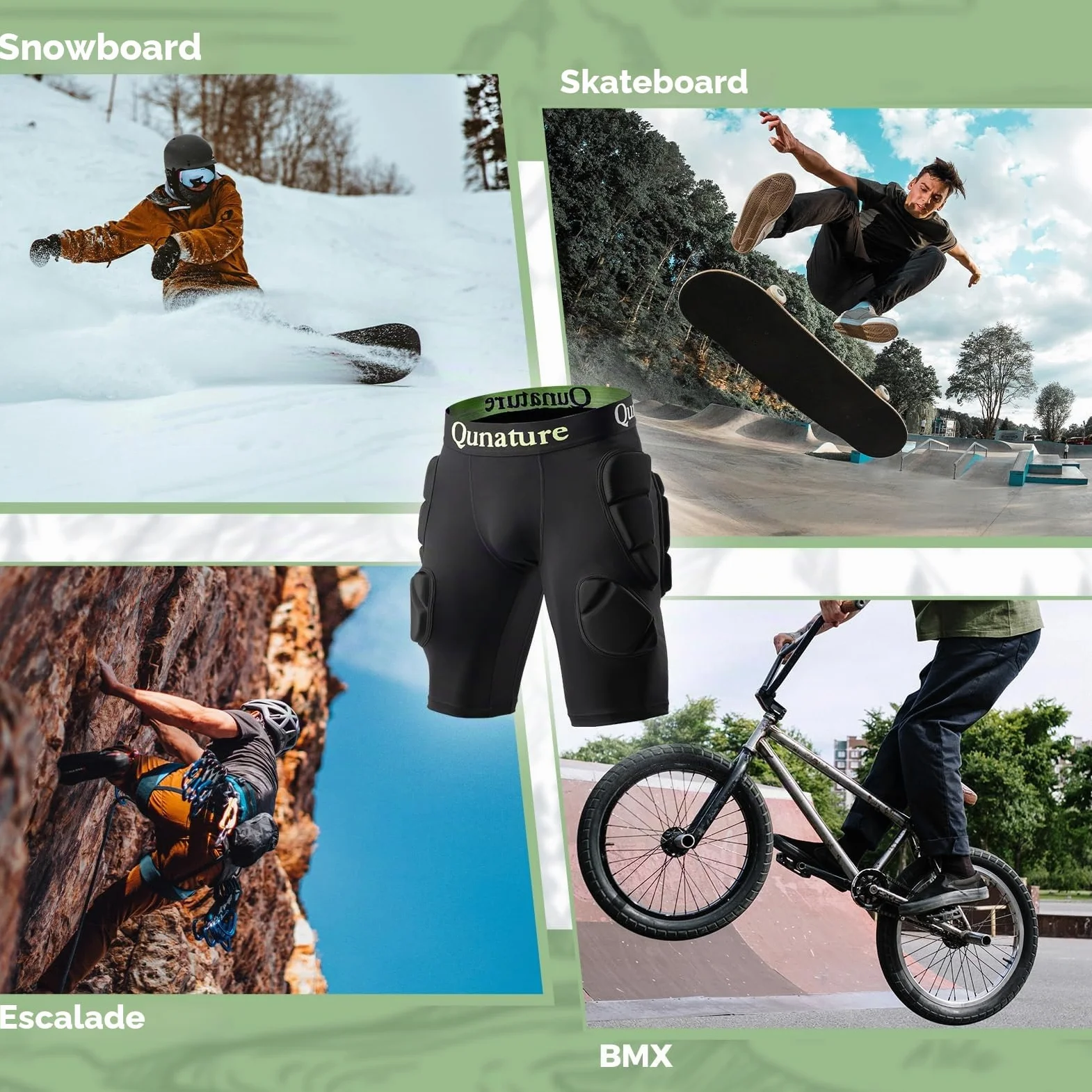 Pantalons de Protection Snowboard Equipement de Protection 3D Cale-Hanches Eva pour Hommes et Femmes Version Étendue