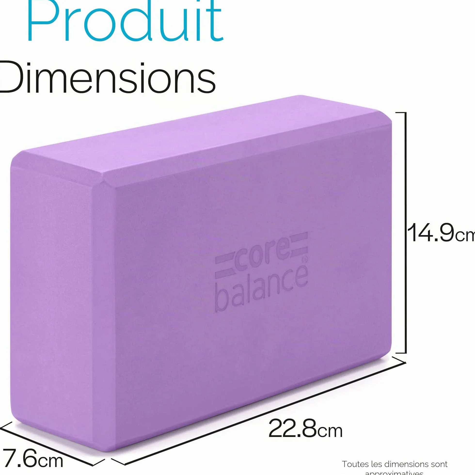 Blocs de Yoga Lot 2 + 1 Sangle Mousse EVA Haute Densité pour Stretching Fitness Pilates