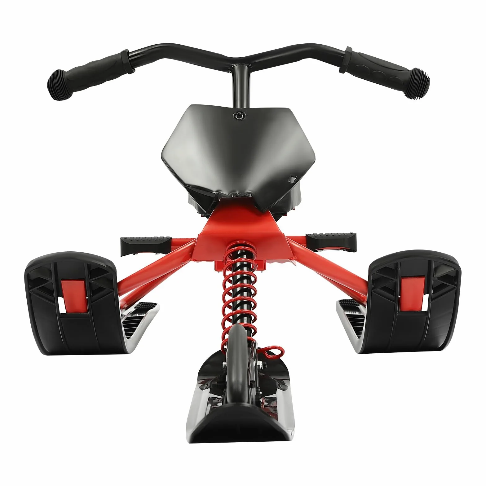 Luge de direction pour enfants, avec freins à pied et corde de traction, luge avec volant, luge pour enfants, luge à patins, luge à neige, max. 80 kg