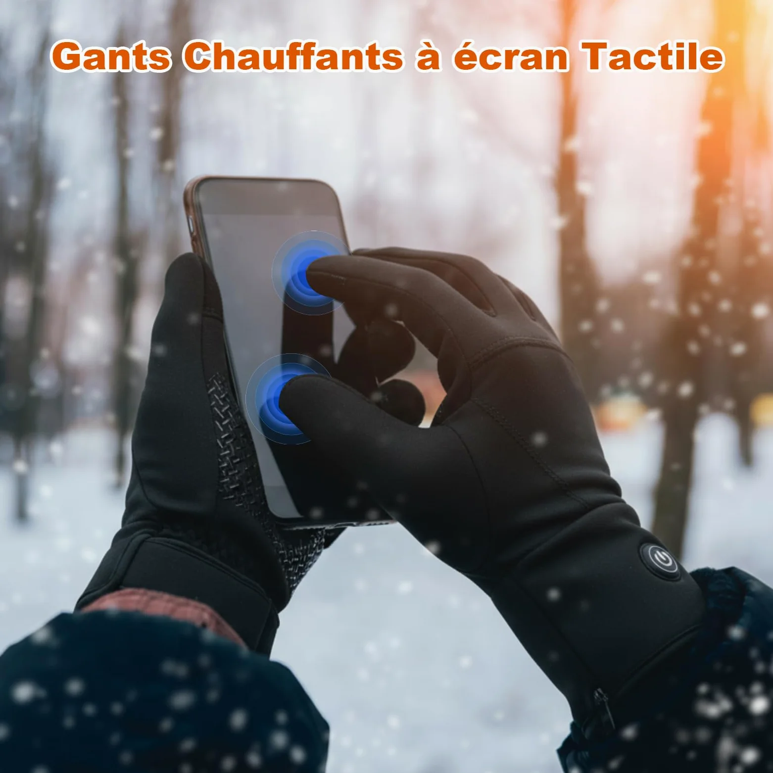 sous-Gants Chauffants Fins pour Hommes et Femmes Rechargeables, Batterie 7,4 V à Chauffage Rapide, 3 Modes de Chaleur (40-65 ℃) et Écran Tactile pour Travail en Extérieur, Sports d'hiver