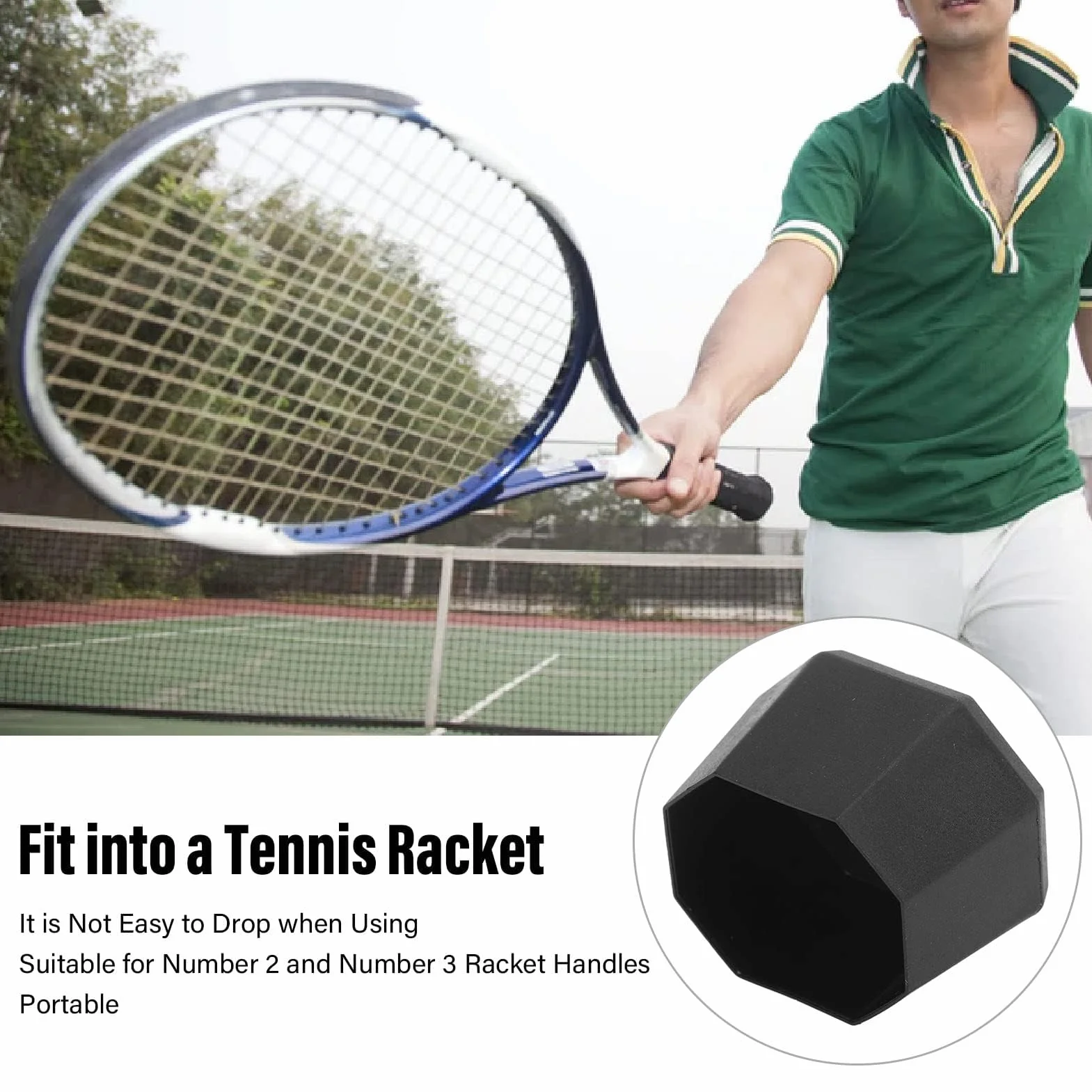 Lot de 4 Embouts de Raquette de Tennis en Silicone, Accessoire pour Manche