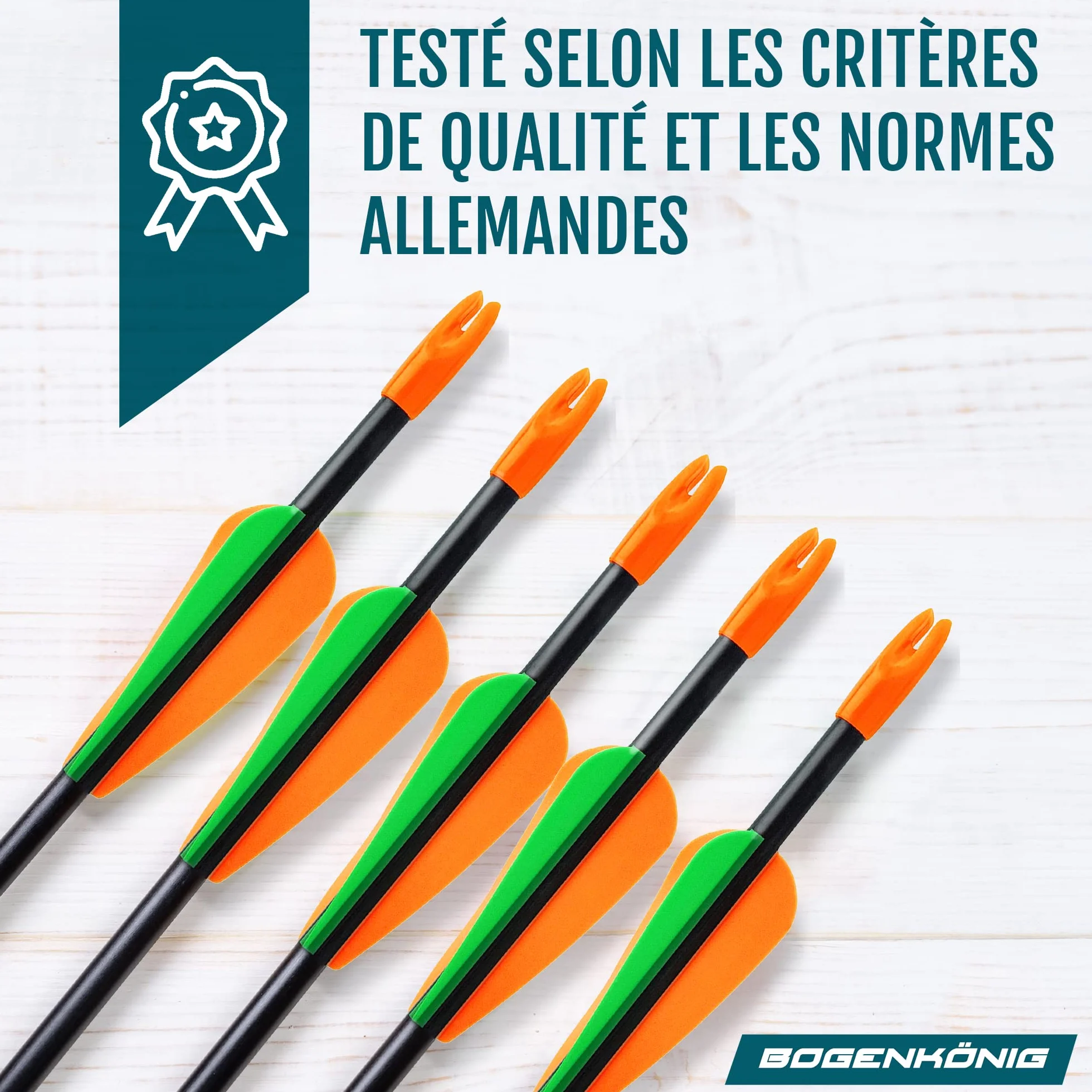 Flèches Tir à l'arc Fibre de Verre Pointe Métal 28 Pouces Lot 5