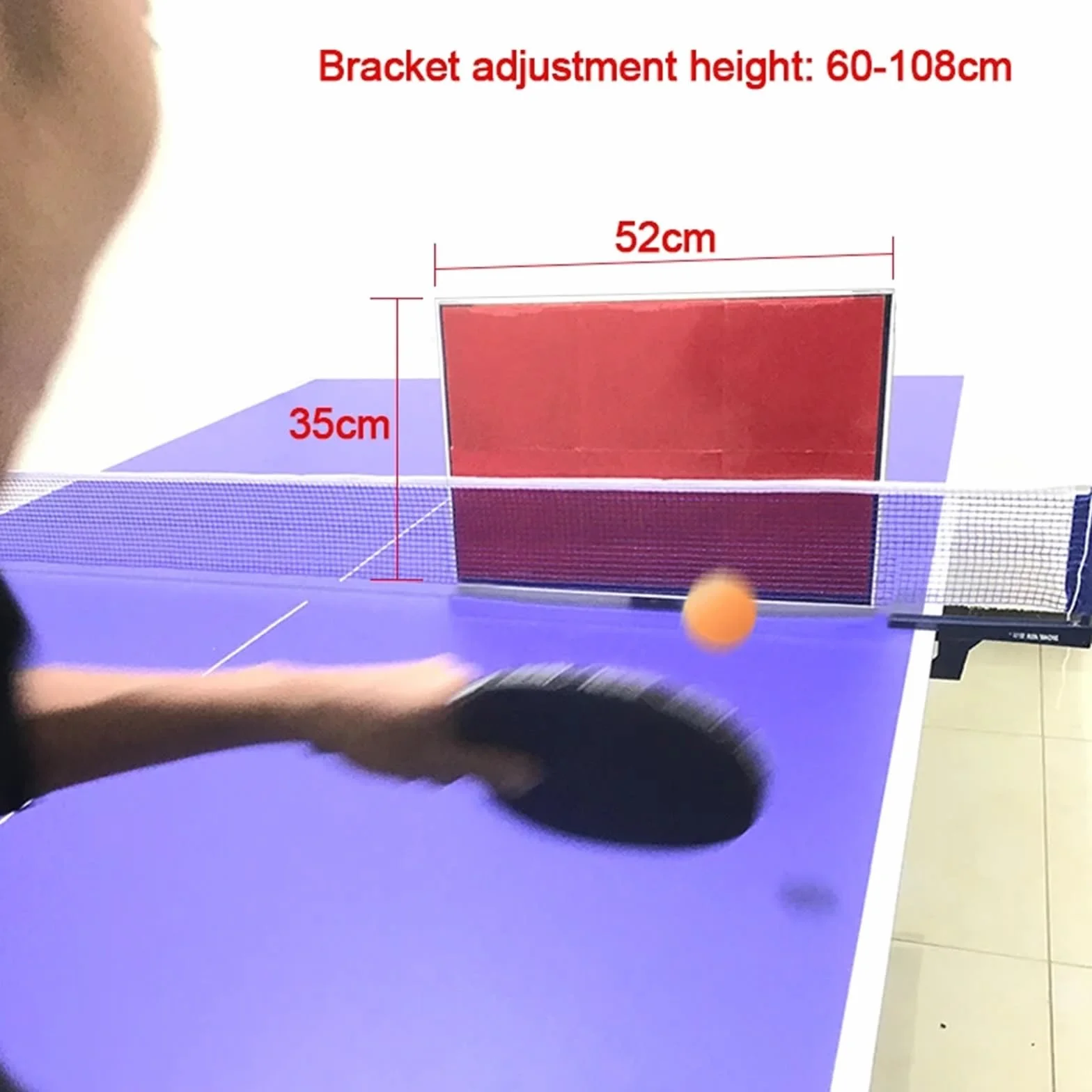 Table d'exercice de ping-Pong Portable, Planche de Rebond, Auto-Apprentissage Unique, améliore Le Service, équipement de Machine à Ressort de ping-Pong Table de ping-Pong(Red 1)