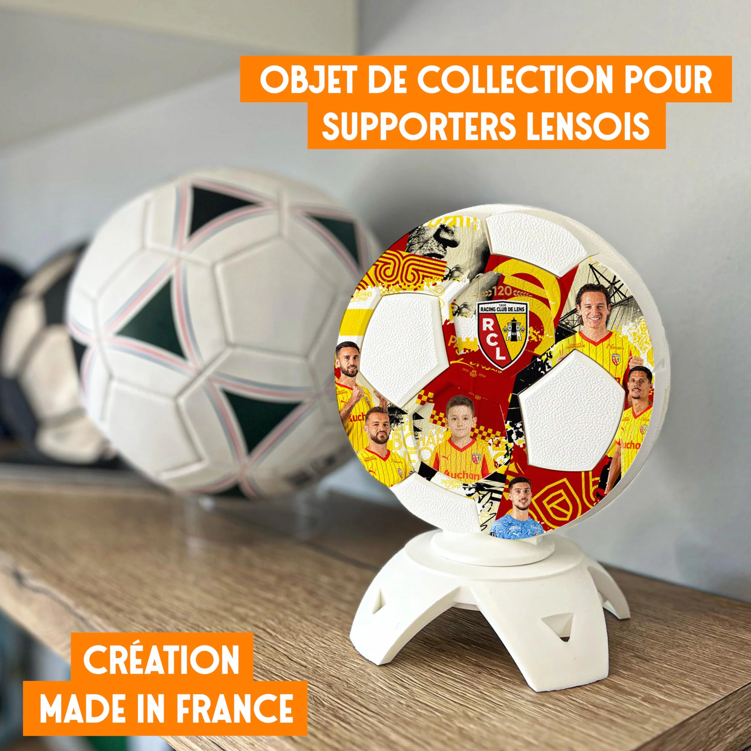 Trophée Collector RC Lens Officiel – Personnalisable avec Photo, Nom & Numéro | Objet de Collection Supporter, Cadeau Unique Made in France