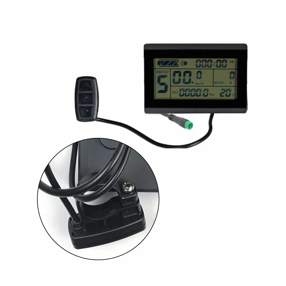 SPORTARC KT-LCD3U Compteur de vitesse électrique avec écran LCD pour vélo électrique avec prise USB 24/36/48 V Câble étanche