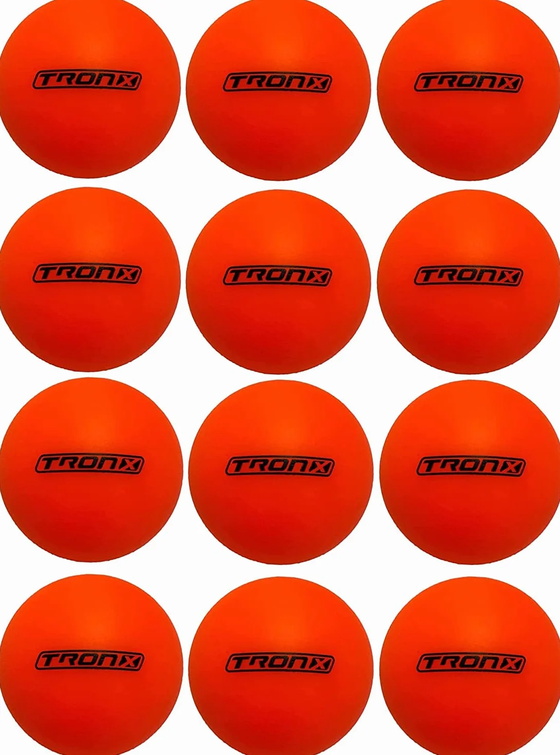 TronX Balles de hockey de rue Lot de 12 - Faible rebond - Orange