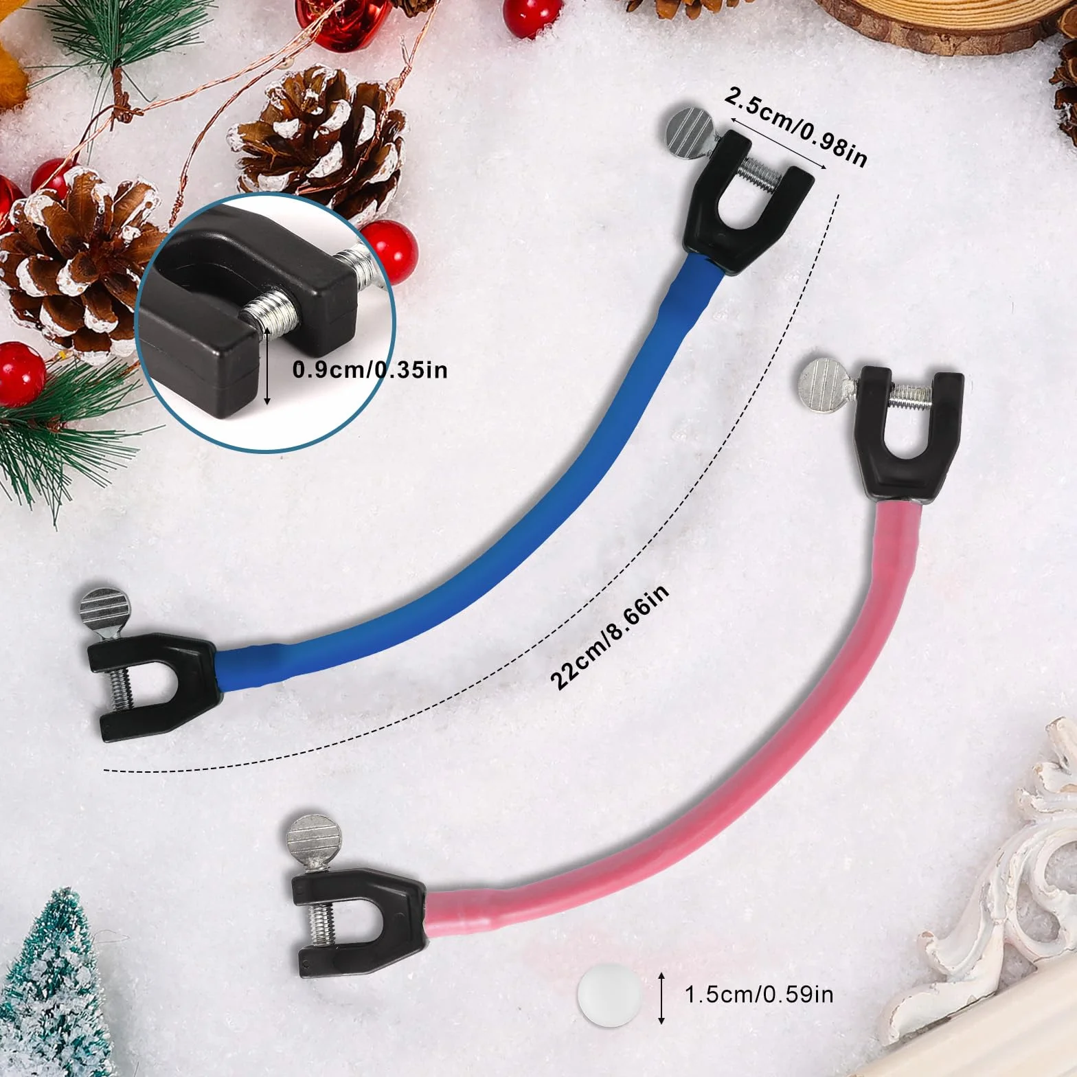 Connecteur de Pointe de Ski avec Entretoises pour Enfants Accessoires de Snowboard Rose Bleu
