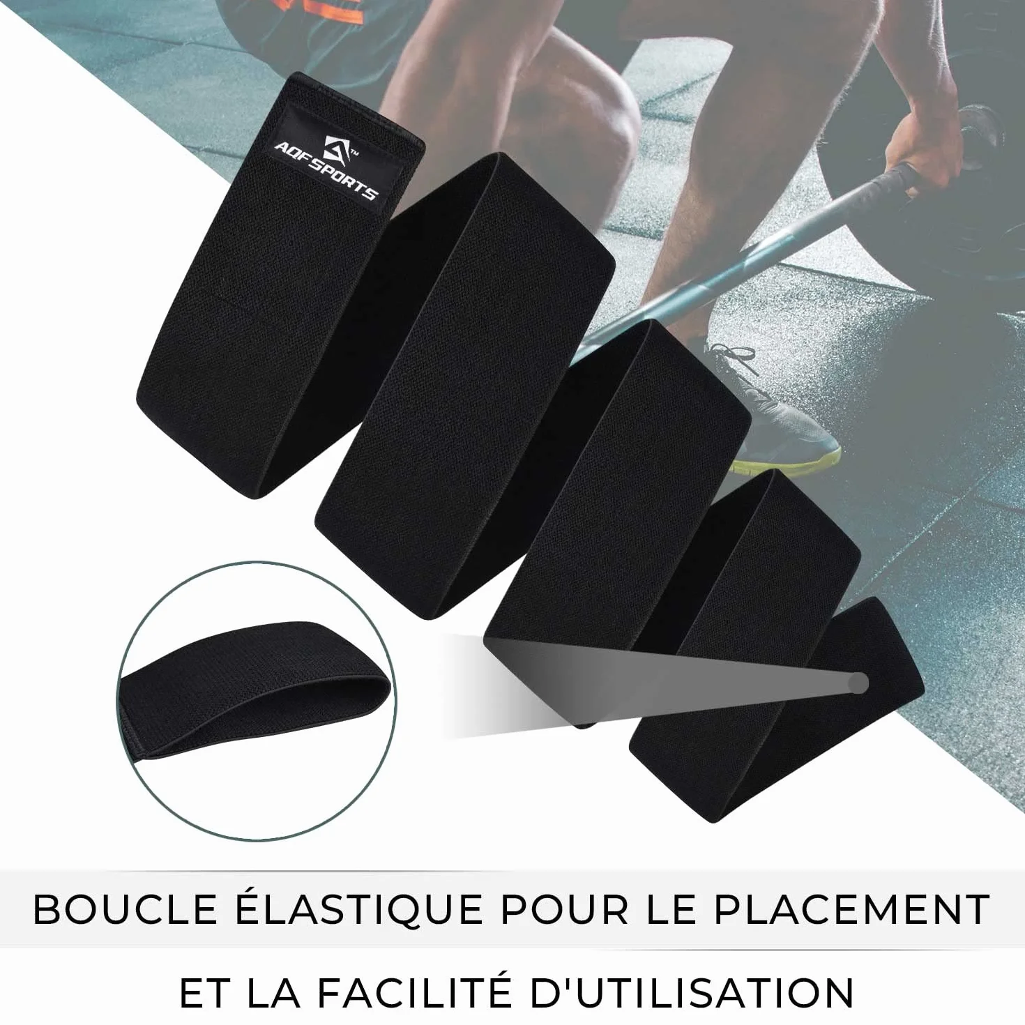 AQF Genouillère Bandage Musculation IPL USPA Approuvé Sangles de Genou Haltérophilie Elastique Sport Knee Wraps Attelle Protection Genoux Squat Entraînement
